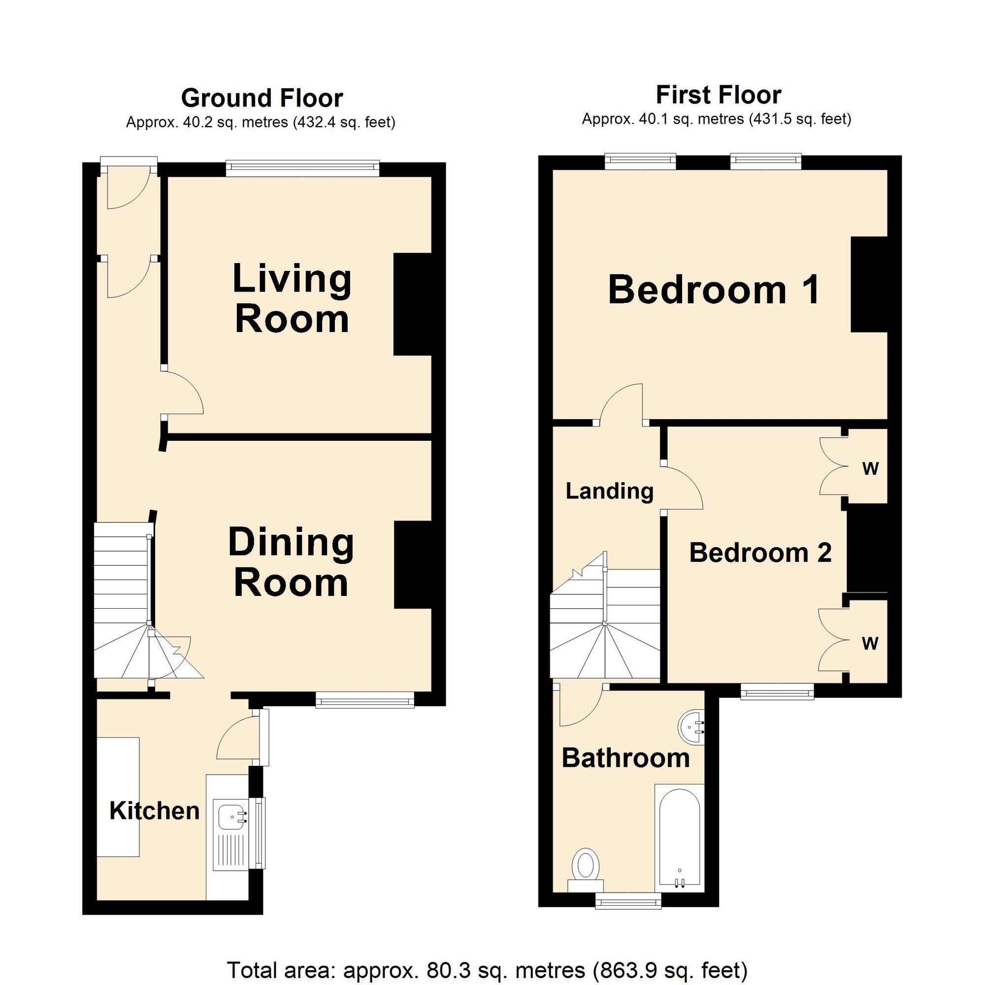 Floorplan of 2 bedroom Mid Terrace House for sale, Alexandra Street, Folkestone, Kent, CT19