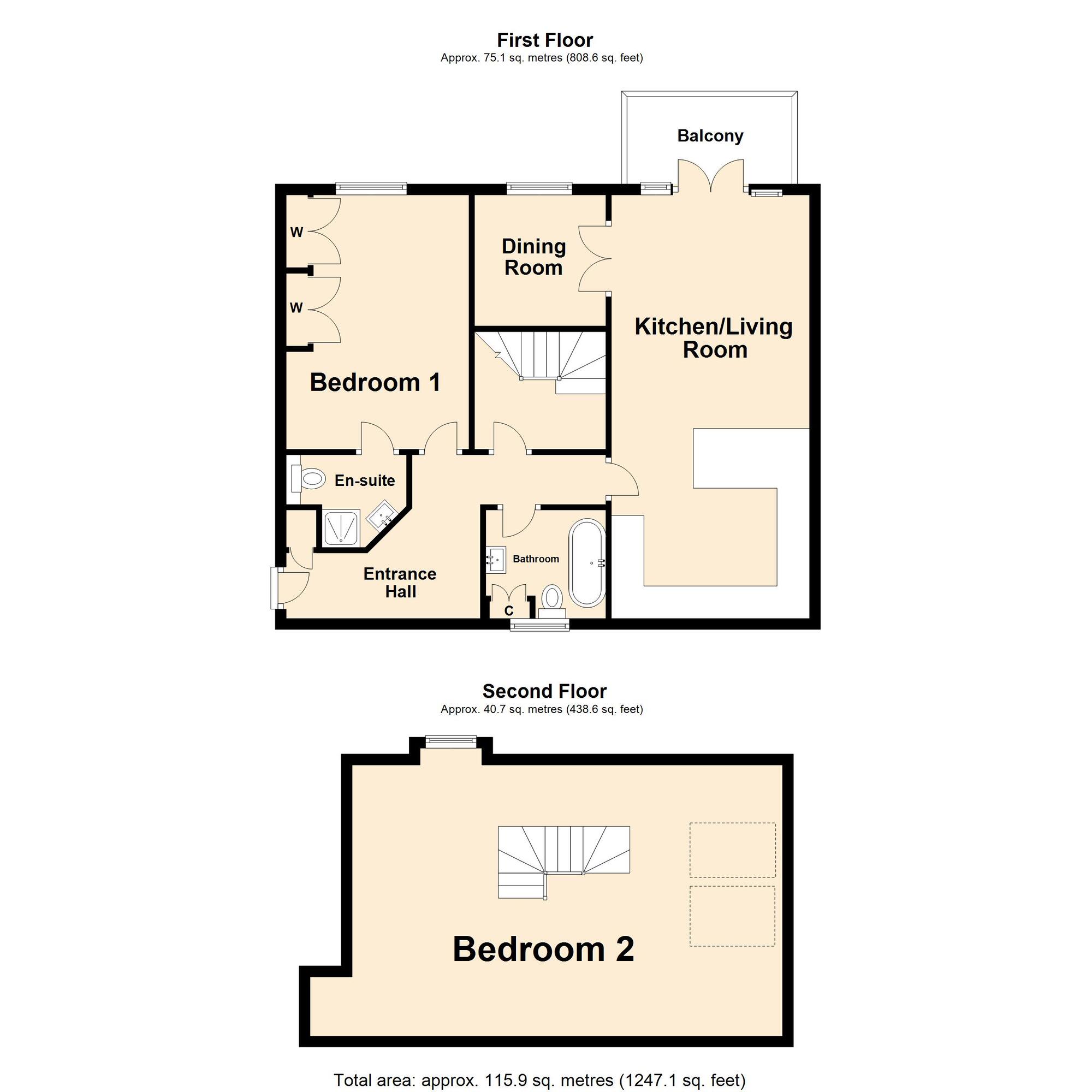 Floorplan of 2 bedroom  Flat for sale, London Road, Hythe, Kent, CT21