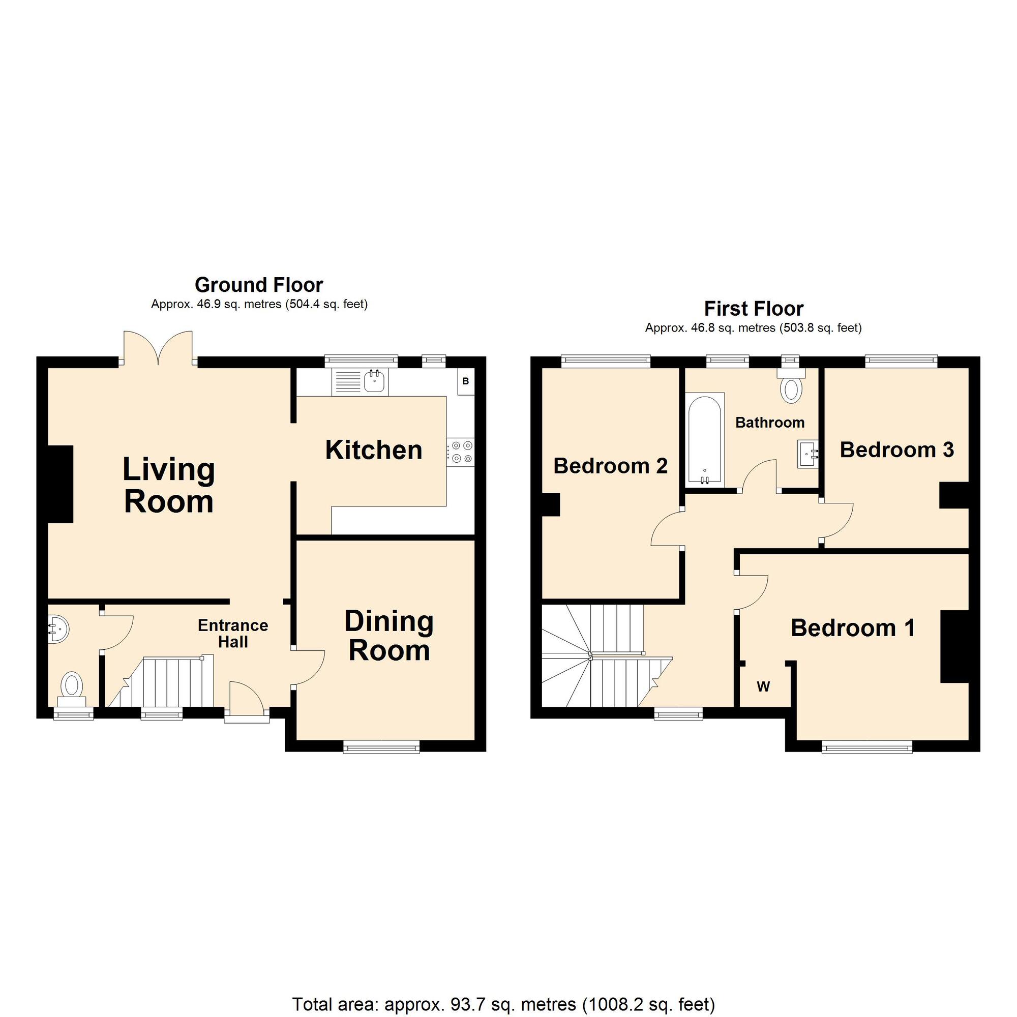 Floorplan of 3 bedroom Semi Detached House for sale, Wood Avenue, Folkestone, Kent, CT19