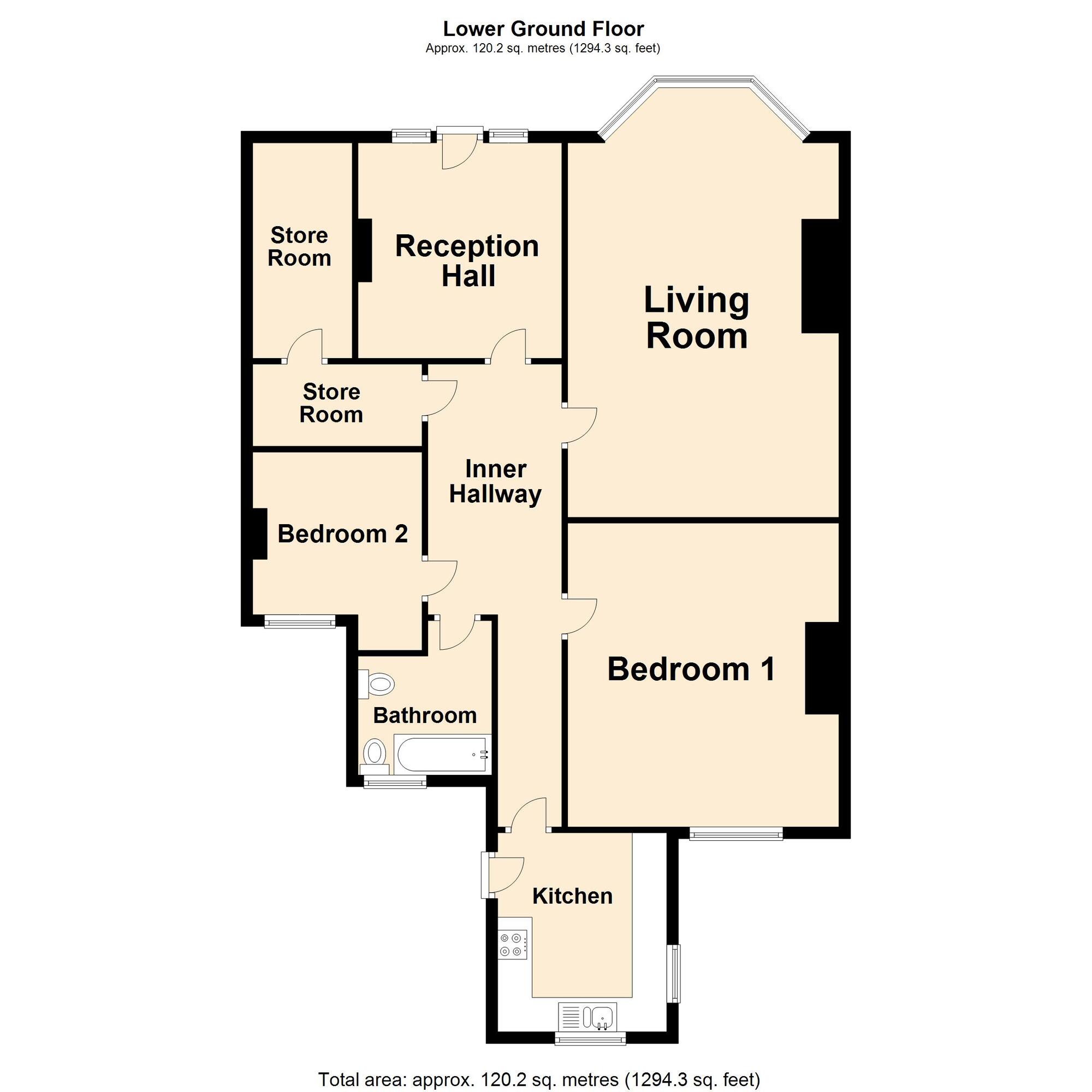 Floorplan of 2 bedroom  Flat for sale, Castle Hill Avenue, Folkestone, Kent, CT20