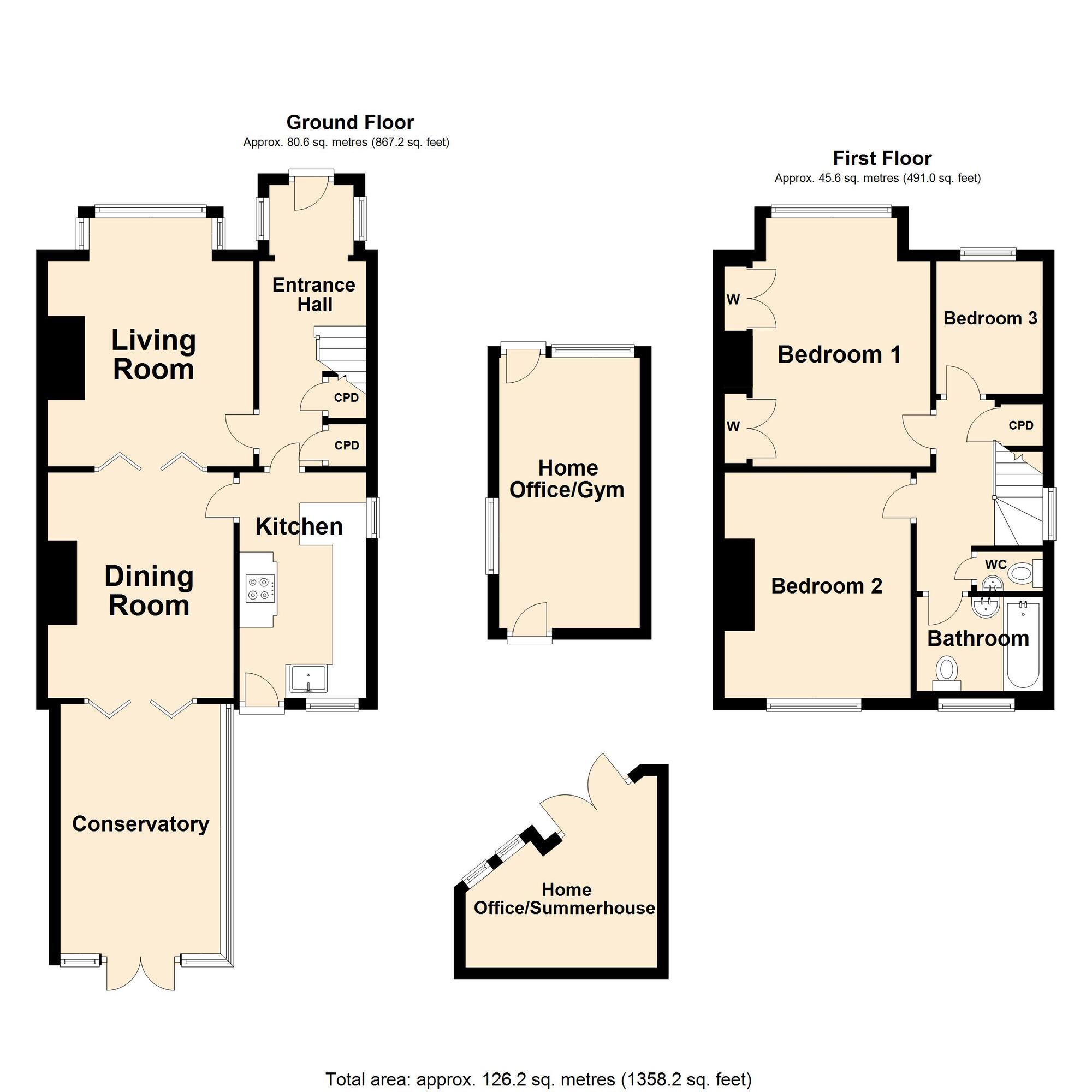 Floorplan of 3 bedroom Semi Detached House for sale, Canterbury Road, Folkestone, Kent, CT19