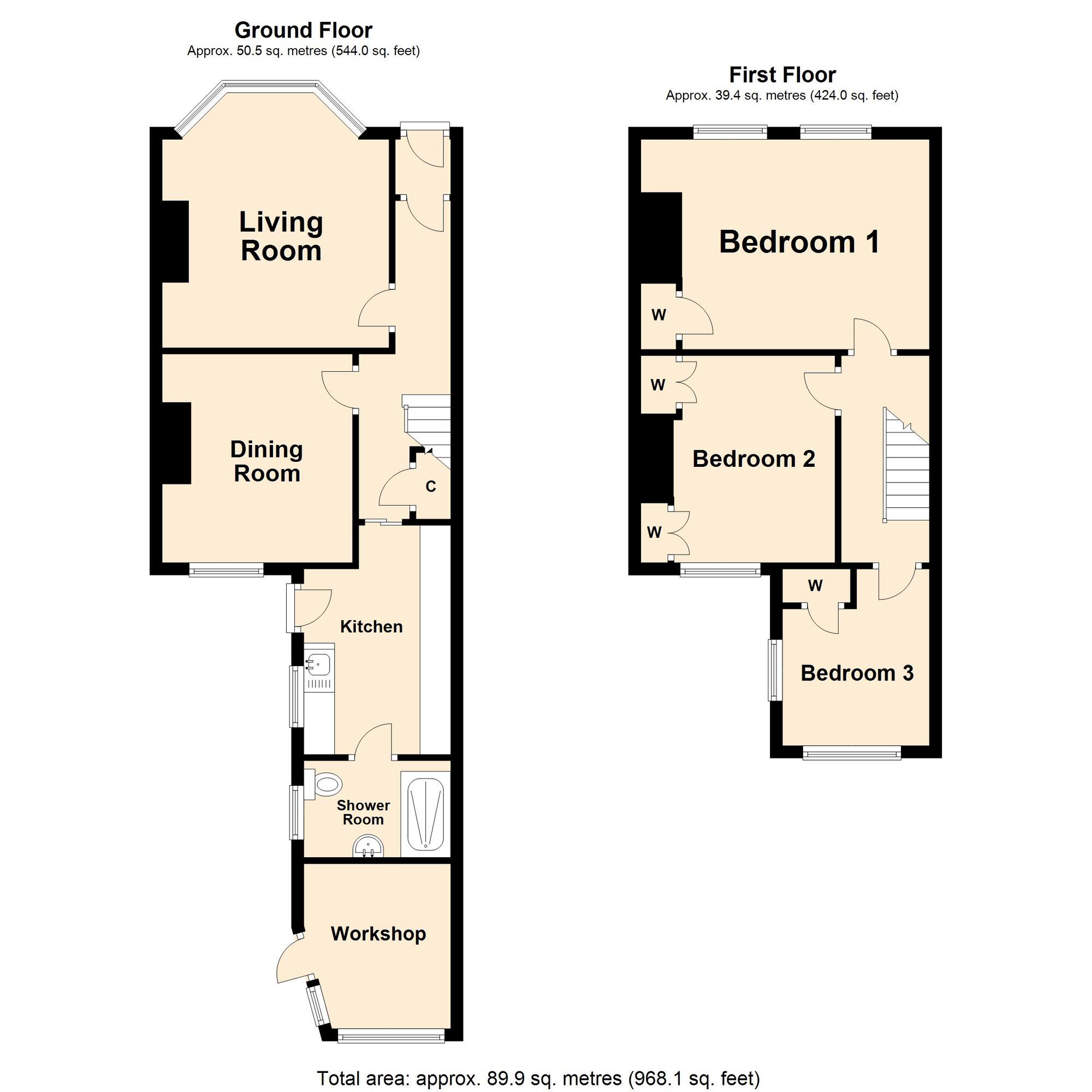 Floorplan of 3 bedroom Mid Terrace House for sale, Sidney Street, Folkestone, Kent, CT19