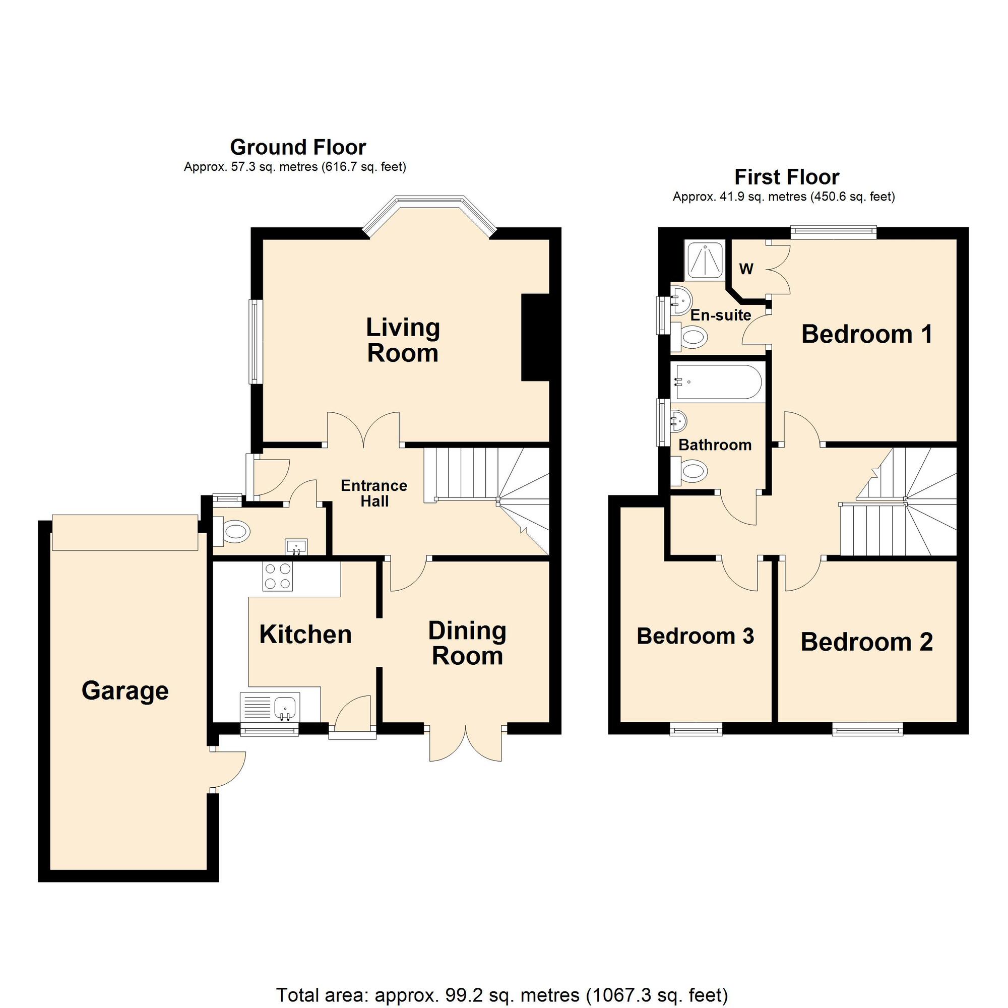 Floorplan of 3 bedroom Detached House for sale, Webster Way, Hawkinge, Kent, CT18