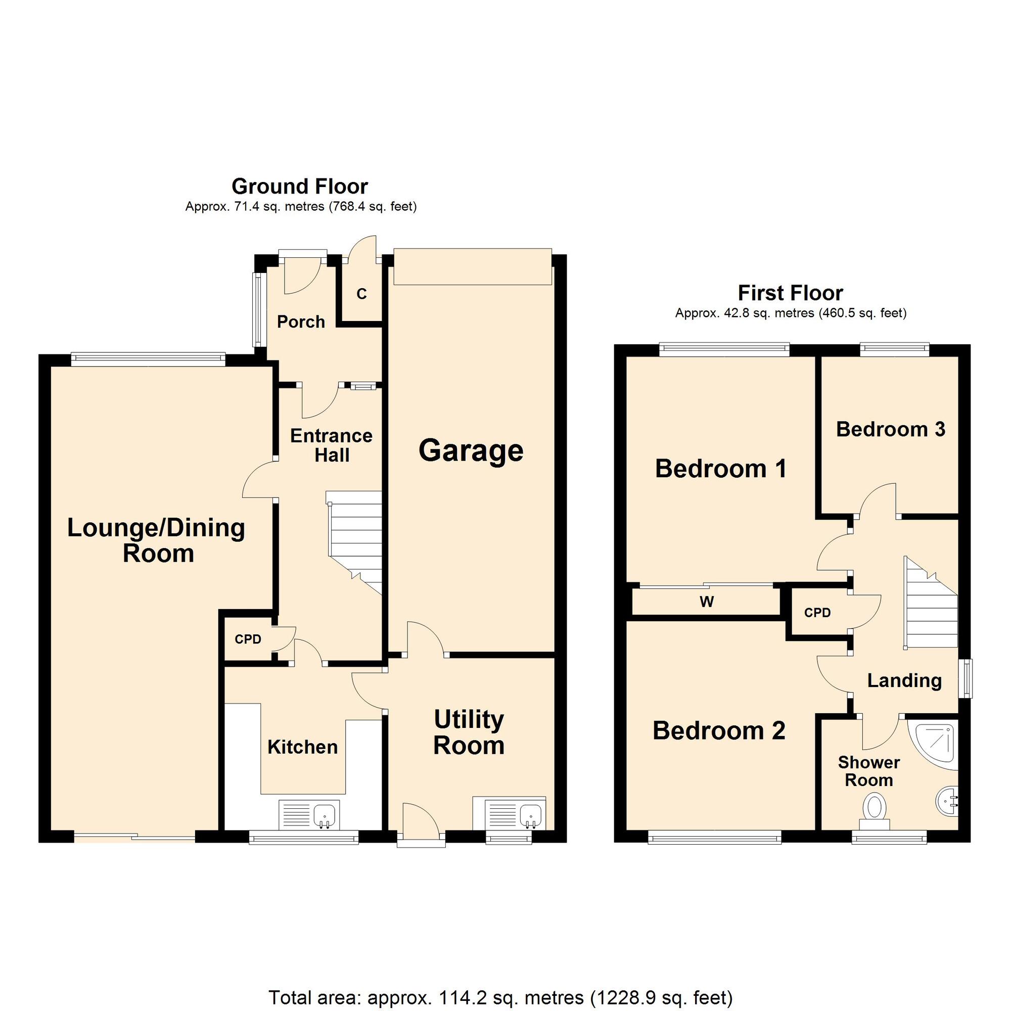 Floorplan of 3 bedroom Semi Detached House for sale, Lynwood, Folkestone, Kent, CT19