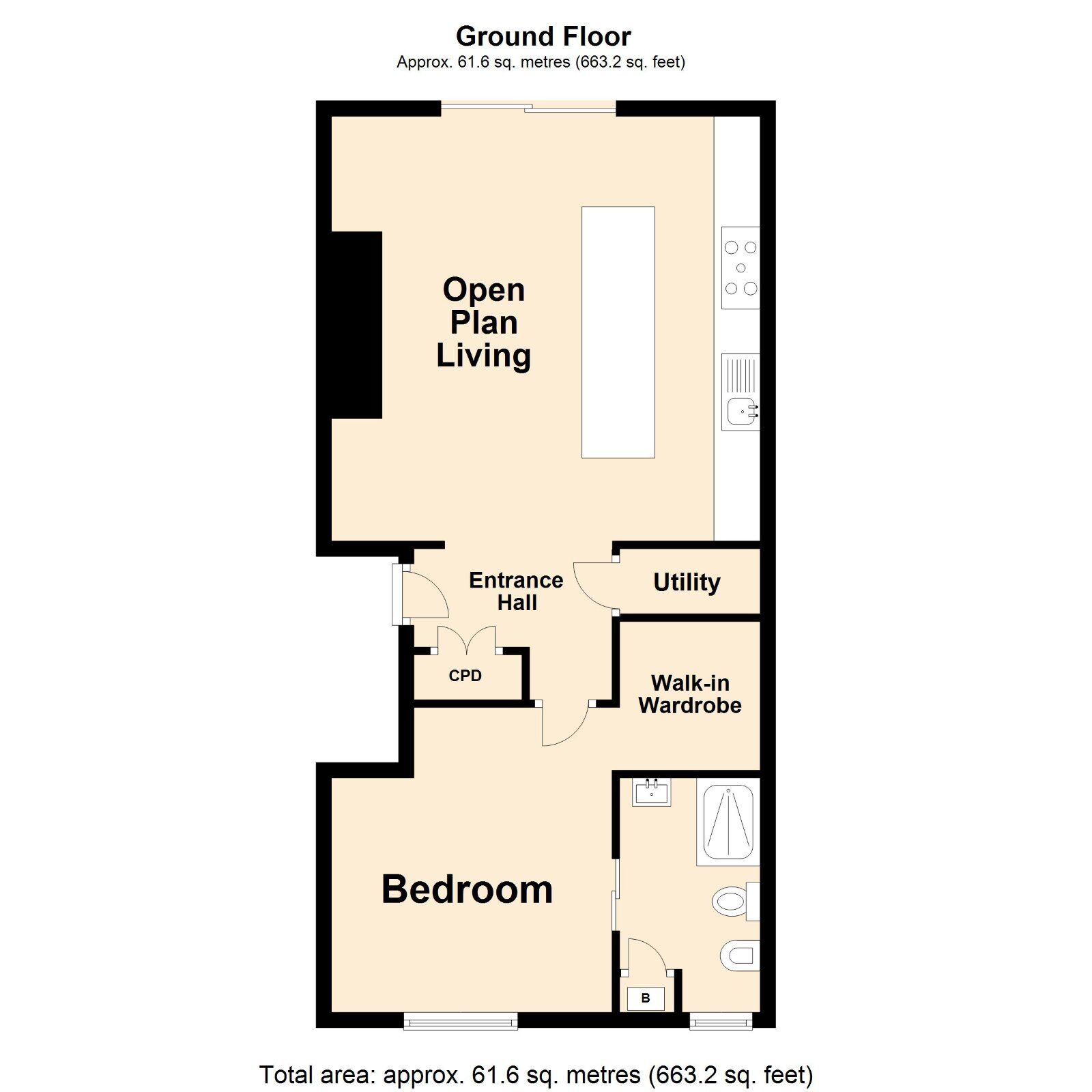 Floorplan of 1 bedroom  Flat for sale, Marine Parade, Hythe, Kent, CT21