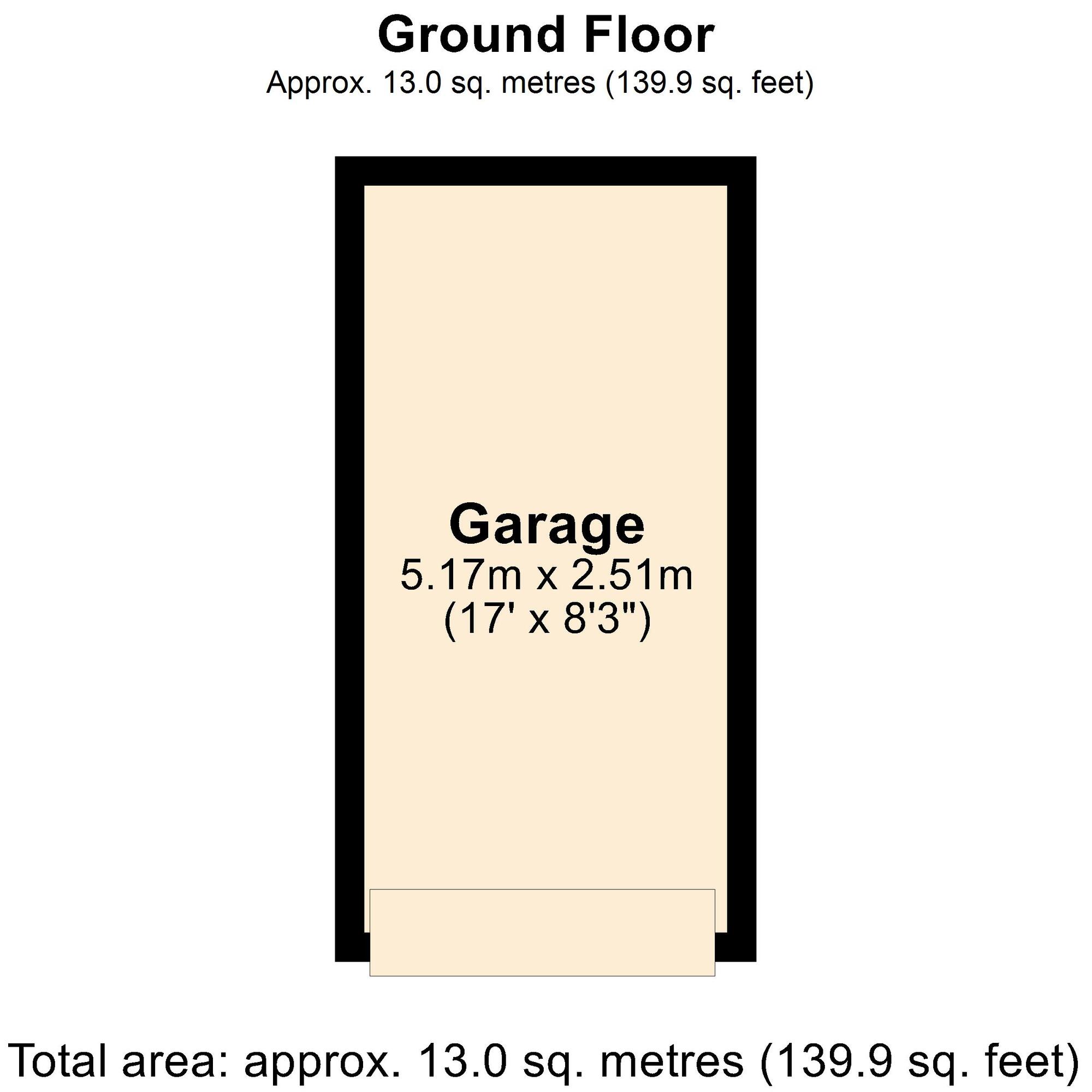 Floorplan of  Garage for sale, St. Pauls Way, Folkestone, Kent, CT20