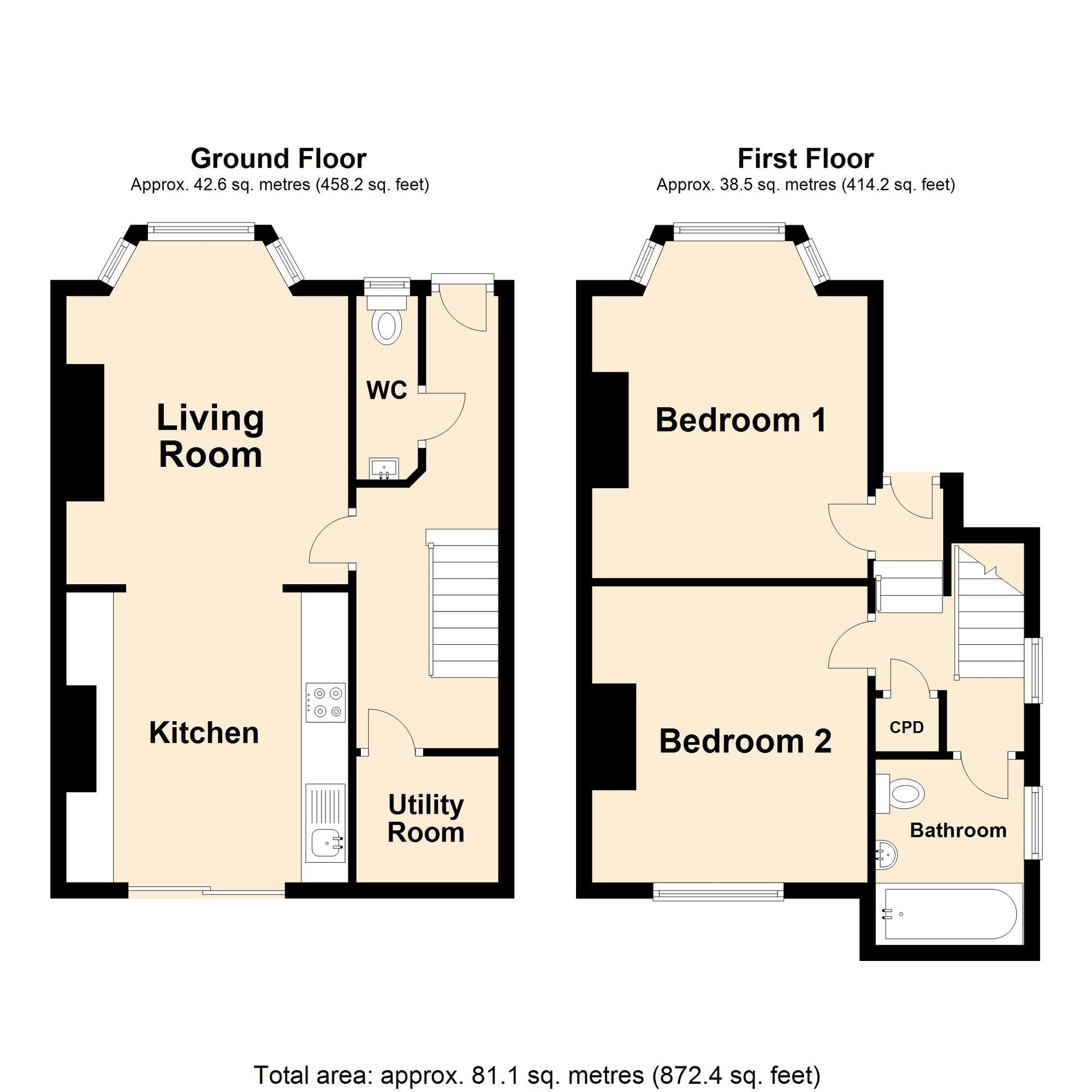 Floorplan of 2 bedroom  Flat for sale, Guildhall Street, Folkestone, Kent, CT20