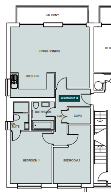 Floorplan of 2 bedroom  Flat for sale, South Road, Hythe, Kent, CT21