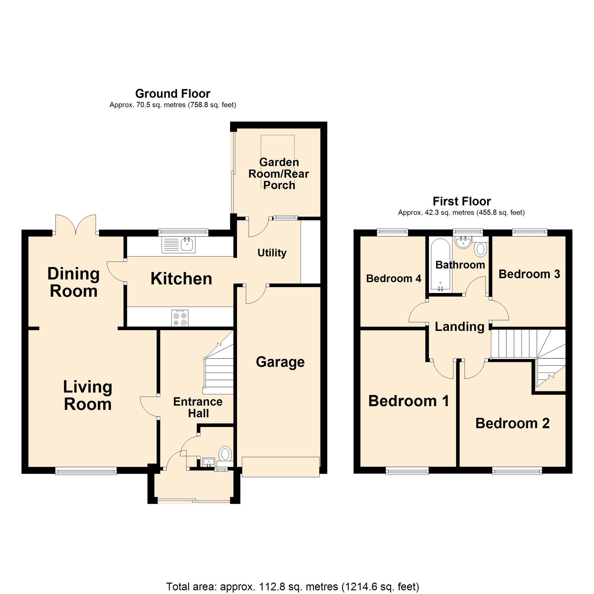 Floorplan of 4 bedroom Detached House for sale, Radnor Cliff, Folkestone, Kent, CT20