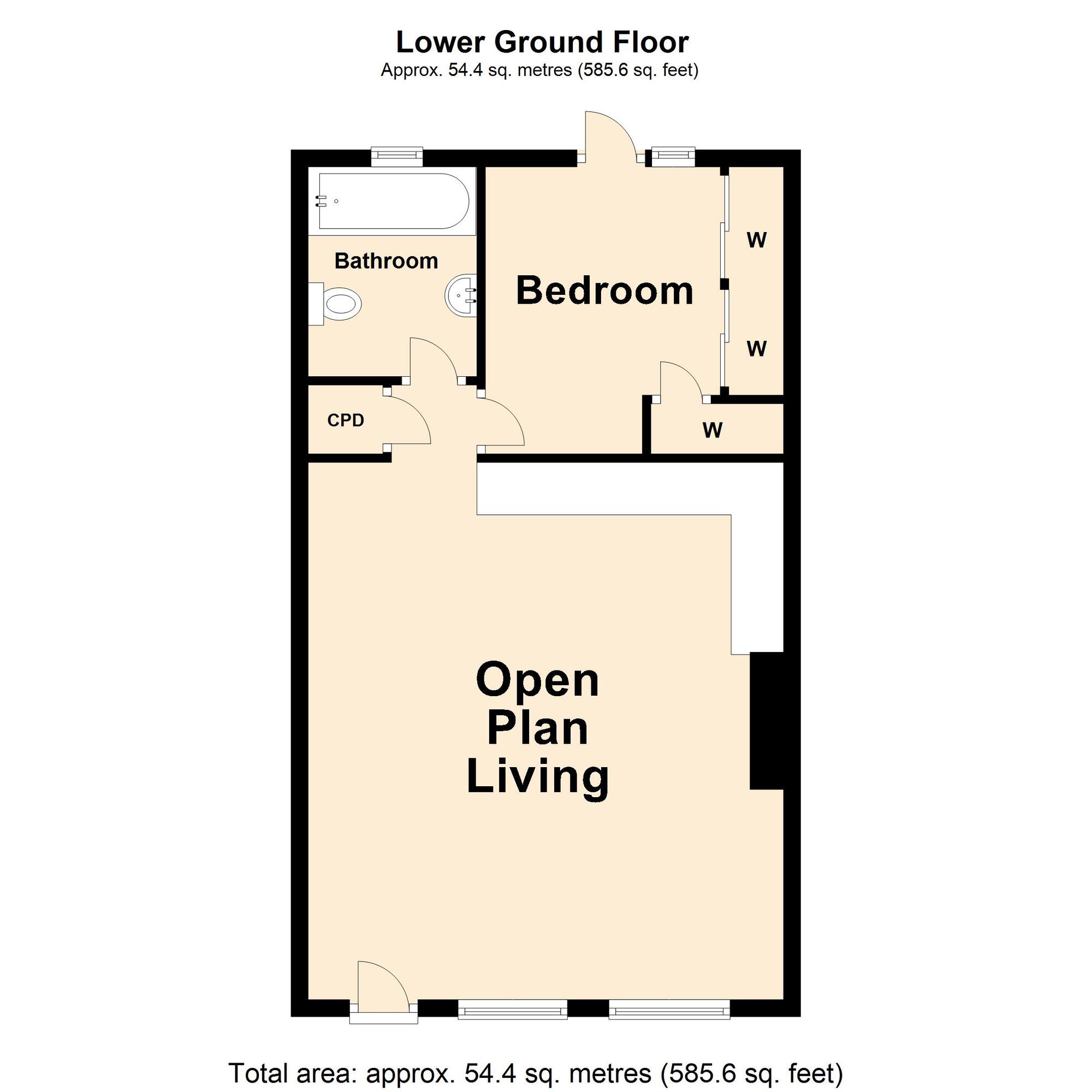 Floorplan of 1 bedroom  Flat for sale, Foord Road South, Folkestone, Kent, CT20