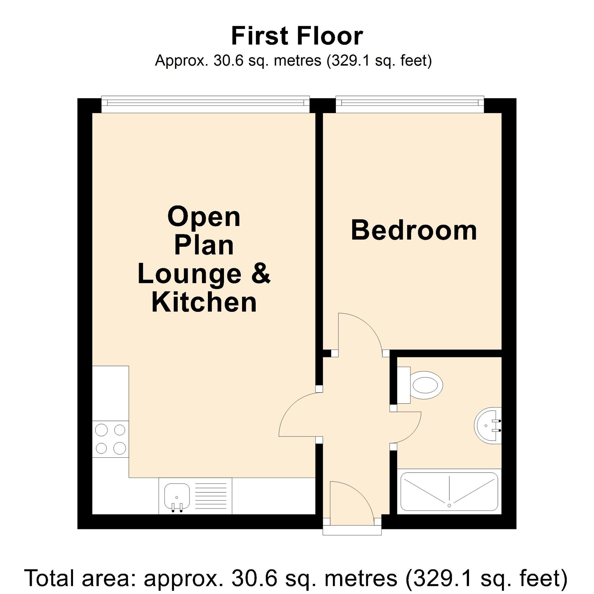 Floorplan of 1 bedroom  Flat for sale, Sandgate Road, Folkestone, Kent, CT20