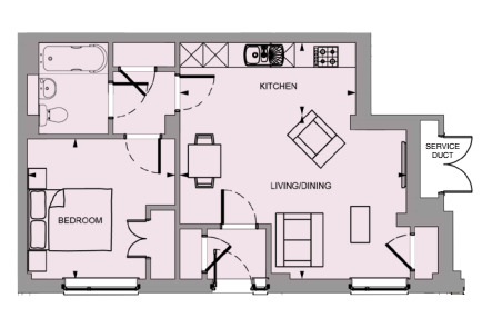 Floorplan of 1 bedroom  Flat for sale, Defiant Close, Hawkinge, Kent, CT18