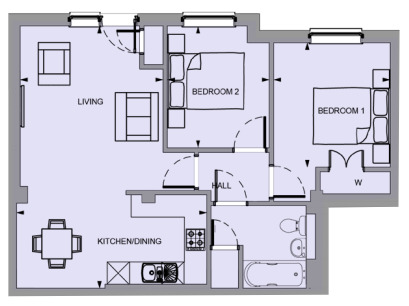 Floorplan of 2 bedroom  Flat for sale, Defiant Close, Hawkinge, Kent, CT18