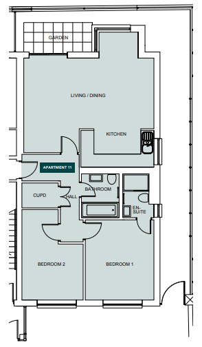 Floorplan of 2 bedroom  Flat for sale, South Road, Hythe, Kent, CT21