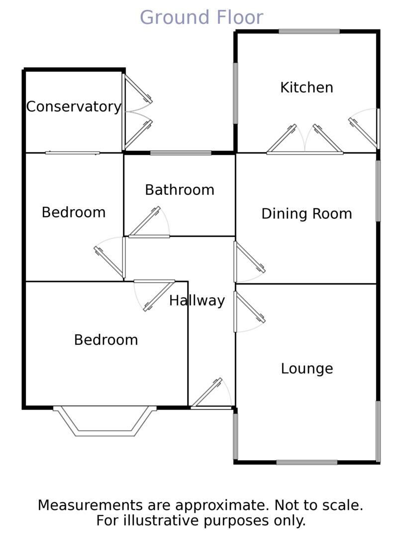 Floorplan of 2 bedroom Semi Detached Bungalow to rent, Manor Road, Garstang, Preston, PR3