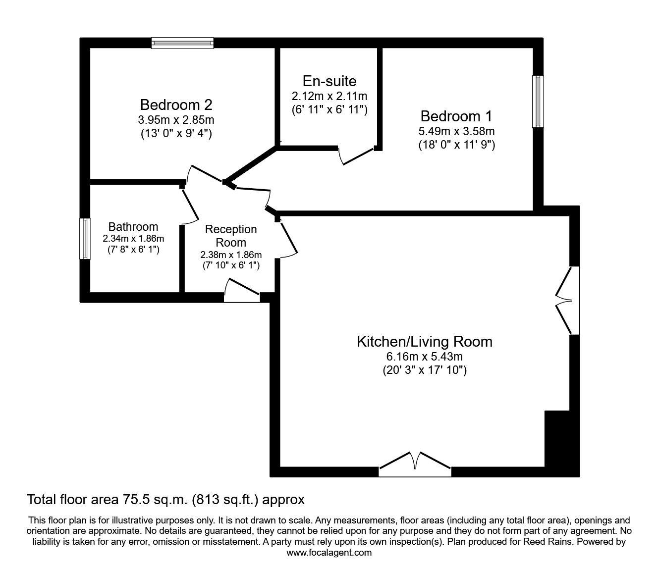 Floorplan of 2 bedroom  Flat to rent, The Moorings, Garstang, Preston, PR3