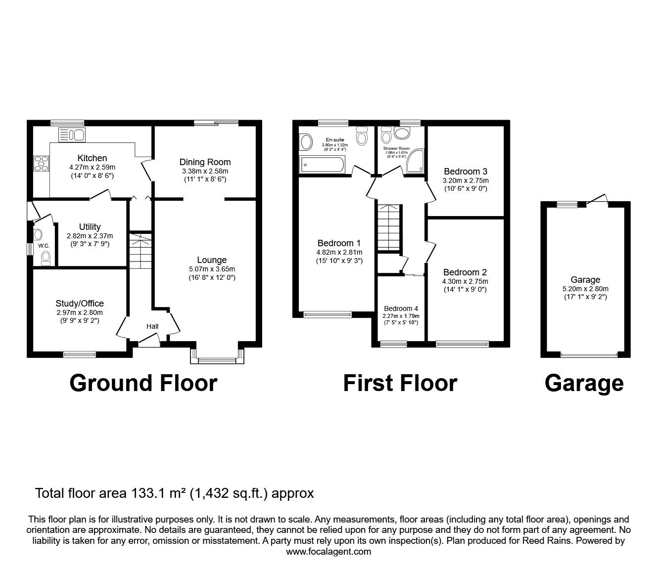 Floorplan of 4 bedroom Detached House for sale, Moss Lane, Garstang, Lancashire, PR3