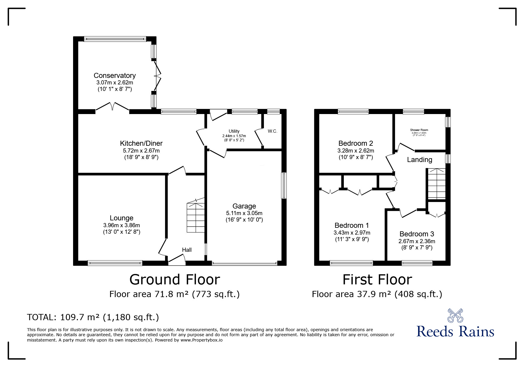 Floorplan of 3 bedroom End Terrace House for sale, Hazelhurst Drive, Garstang, Lancashire, PR3