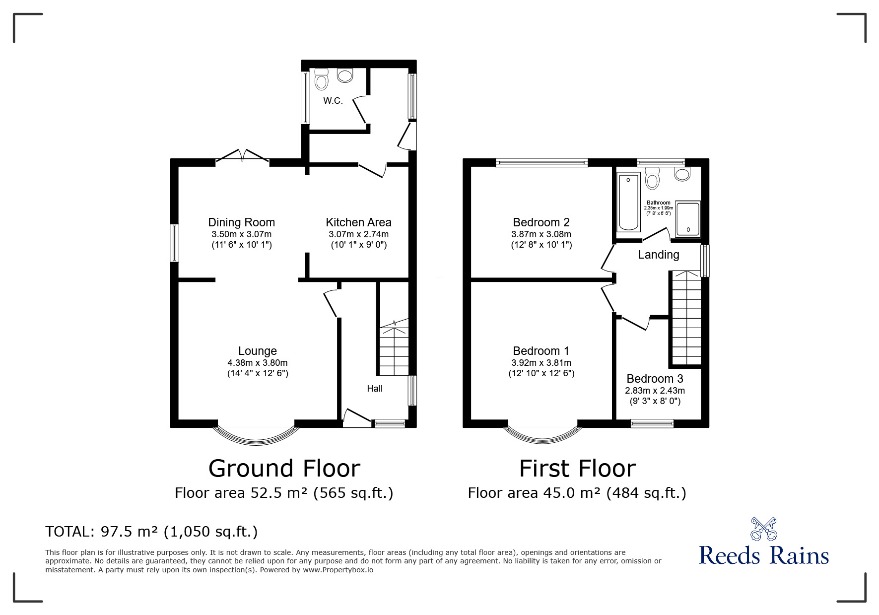 Floorplan of 3 bedroom Detached House for sale, Moss Lane, Garstang, Lancashire, PR3