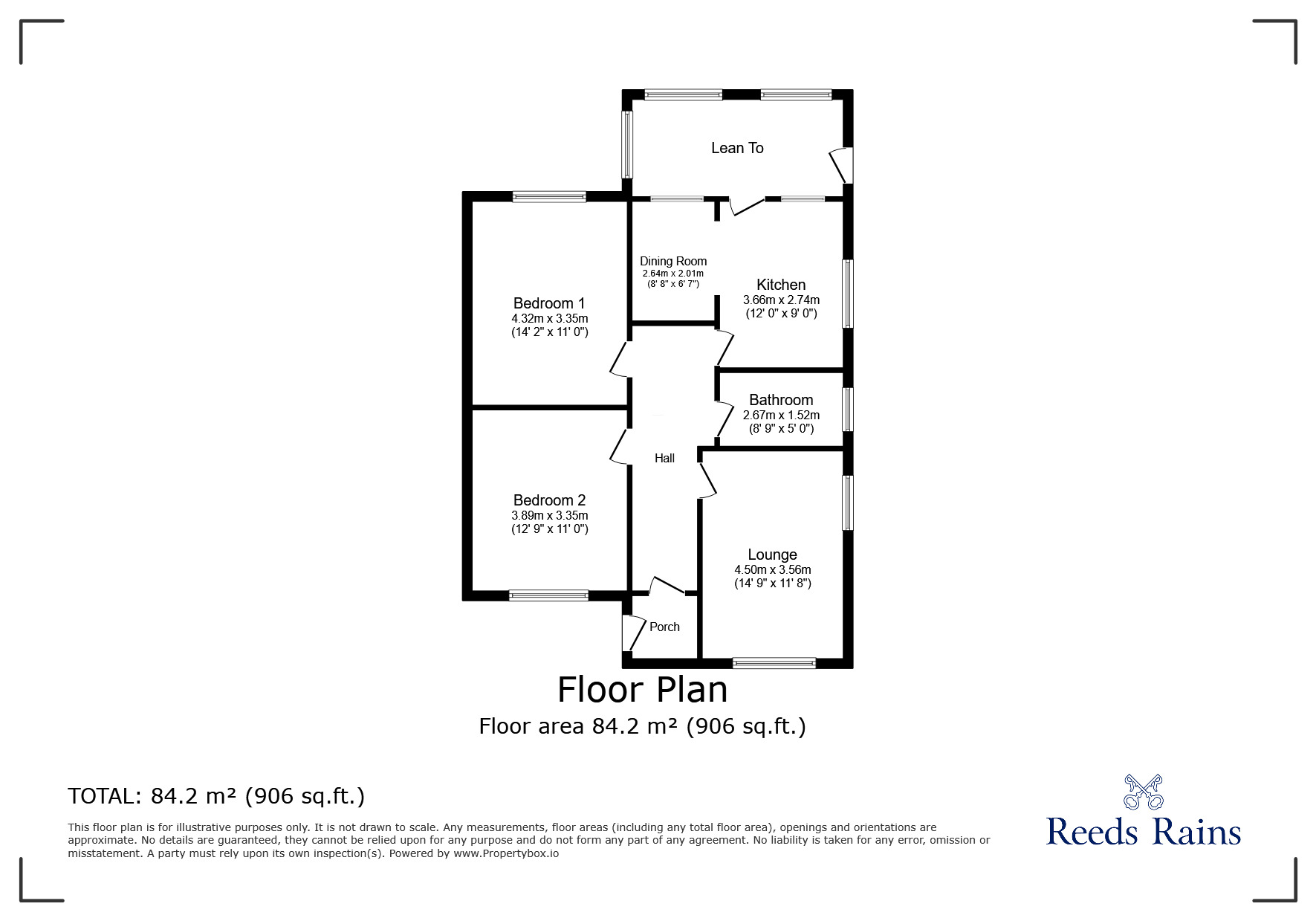 Floorplan of 2 bedroom Semi Detached House for sale, Garstang Road, Claughton-on-Brock, Lancashire, PR3