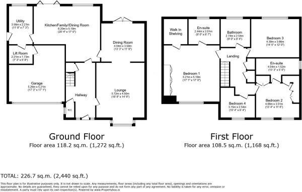 Floorplan of 4 bedroom Detached House to rent, Maltkiln Grove, Great Eccleston, Lancashire, PR3