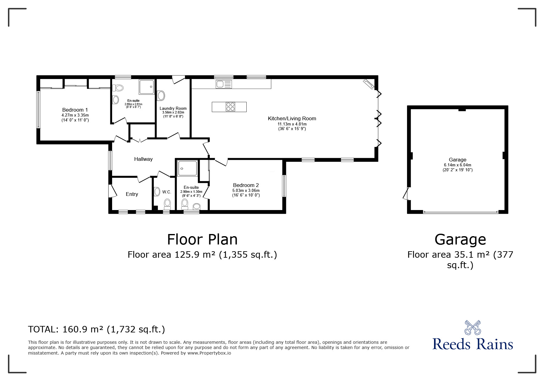 Floorplan of 2 bedroom Detached Bungalow for sale, Stock Dove Close, Great Eccleston, Lancashire, PR3