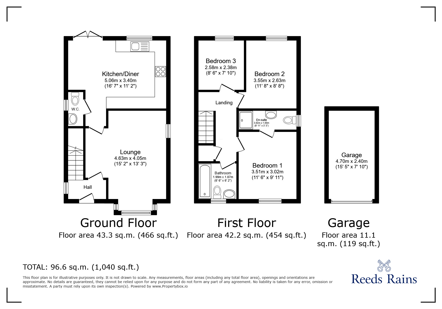 Floorplan of 3 bedroom Detached House for sale, Bowland Gardens, Forton, Lancashire, PR3