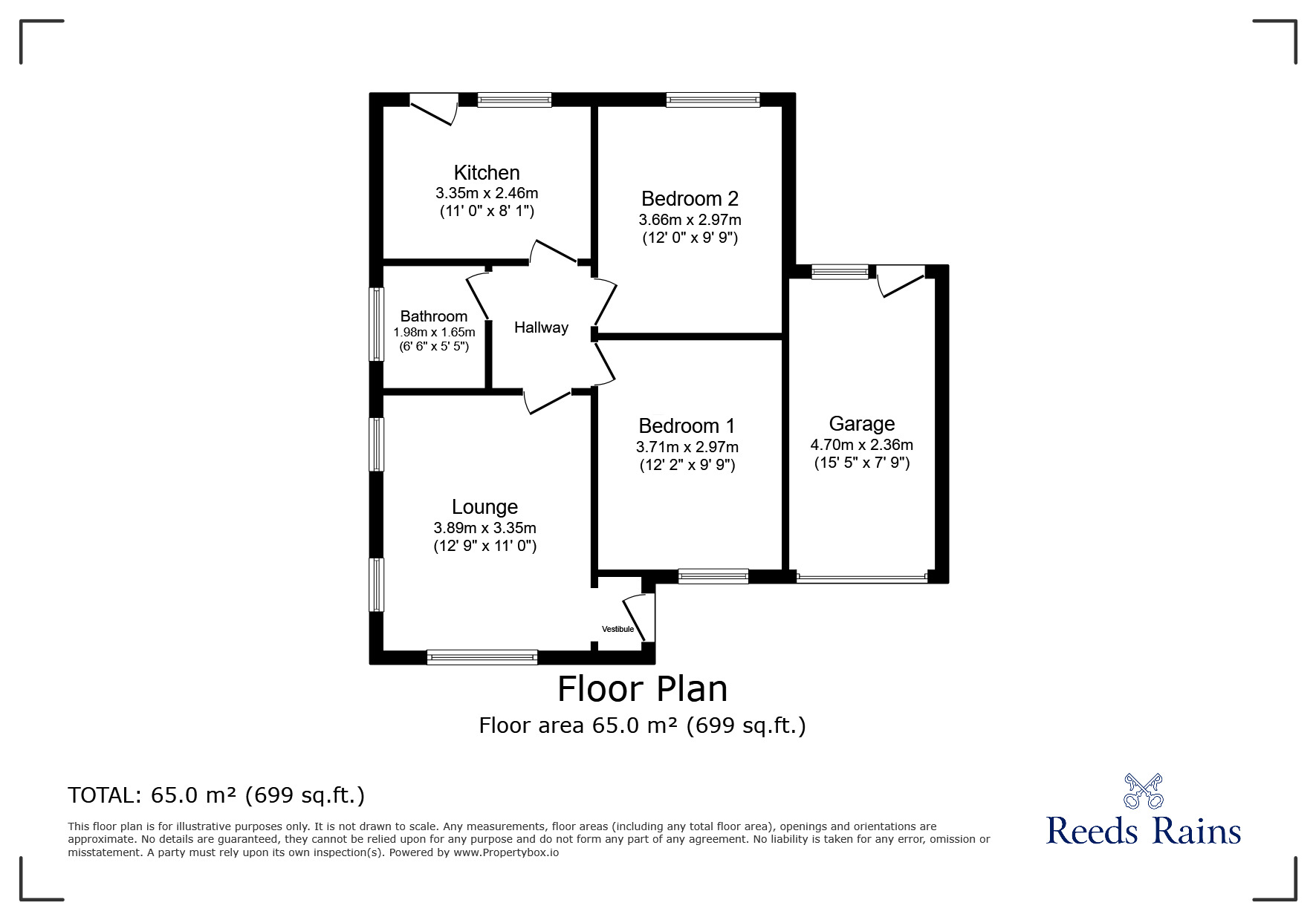 Floorplan of 2 bedroom Detached Bungalow for sale, Broad Oak Avenue, Garstang, Preston, PR3