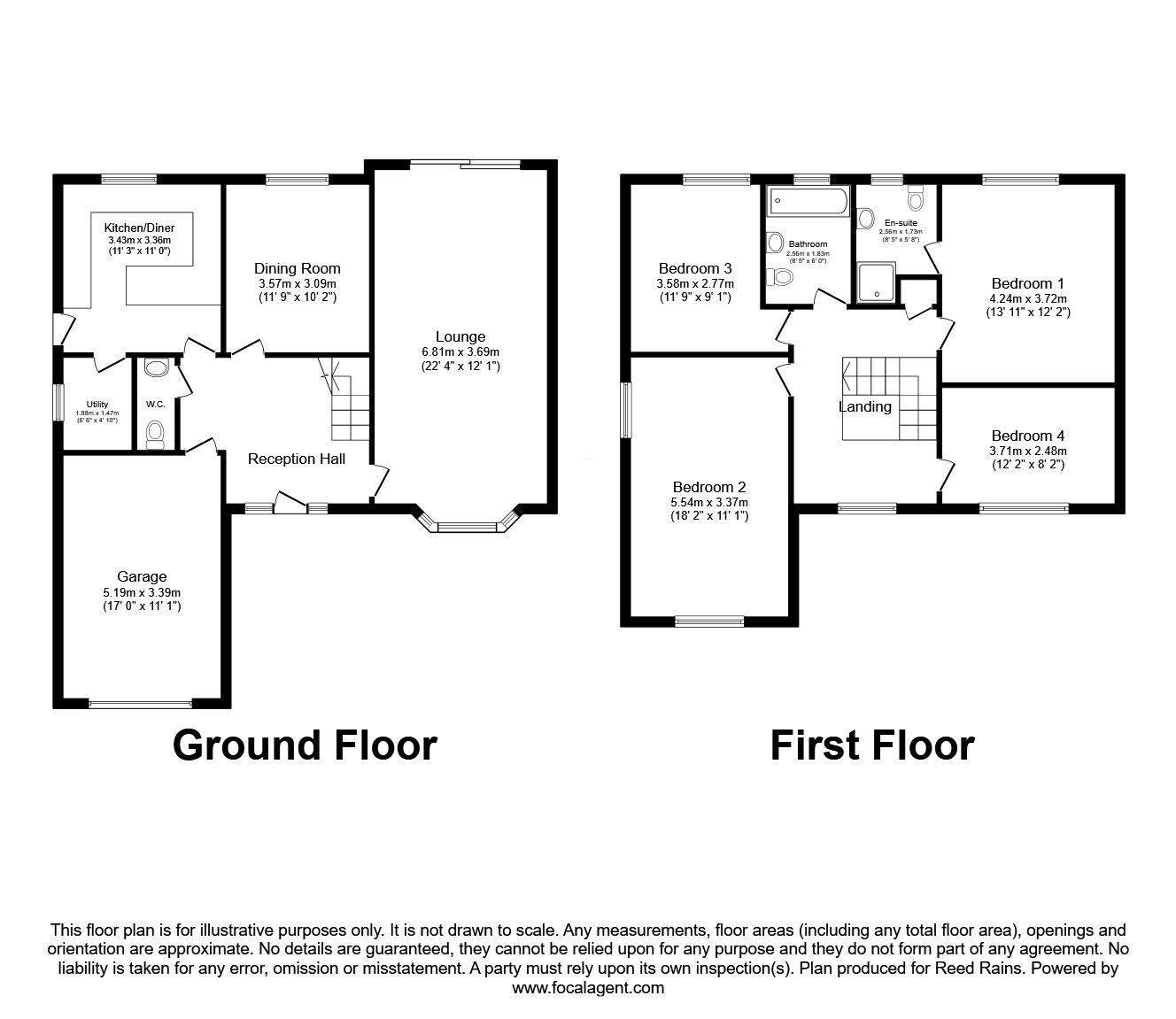 Floorplan of 4 bedroom Detached House for sale, Bonds Lane, Garstang, Lancashire, PR3