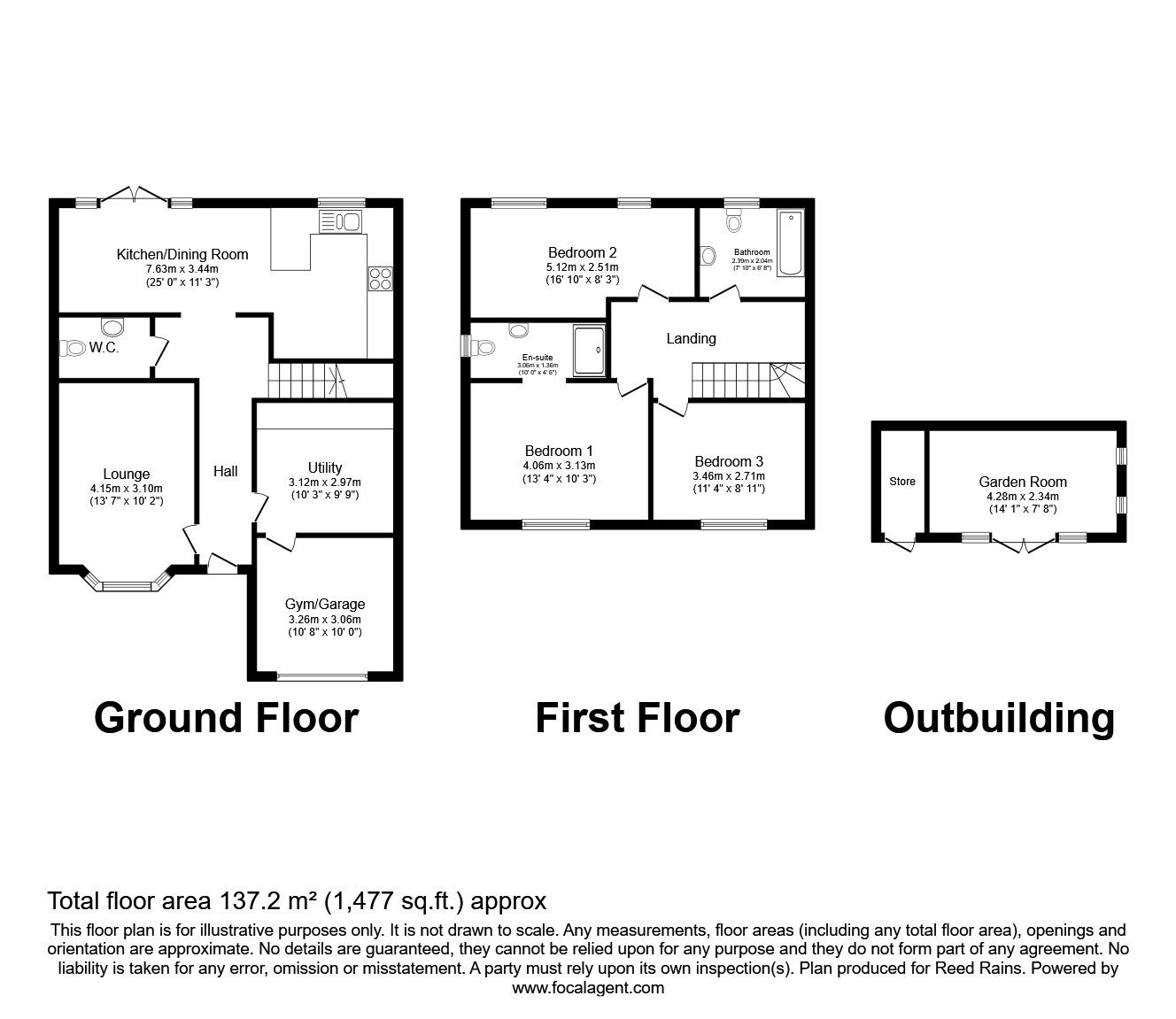 Floorplan of 3 bedroom Detached House for sale, Williams Way, Pilling, Lancashire, PR3