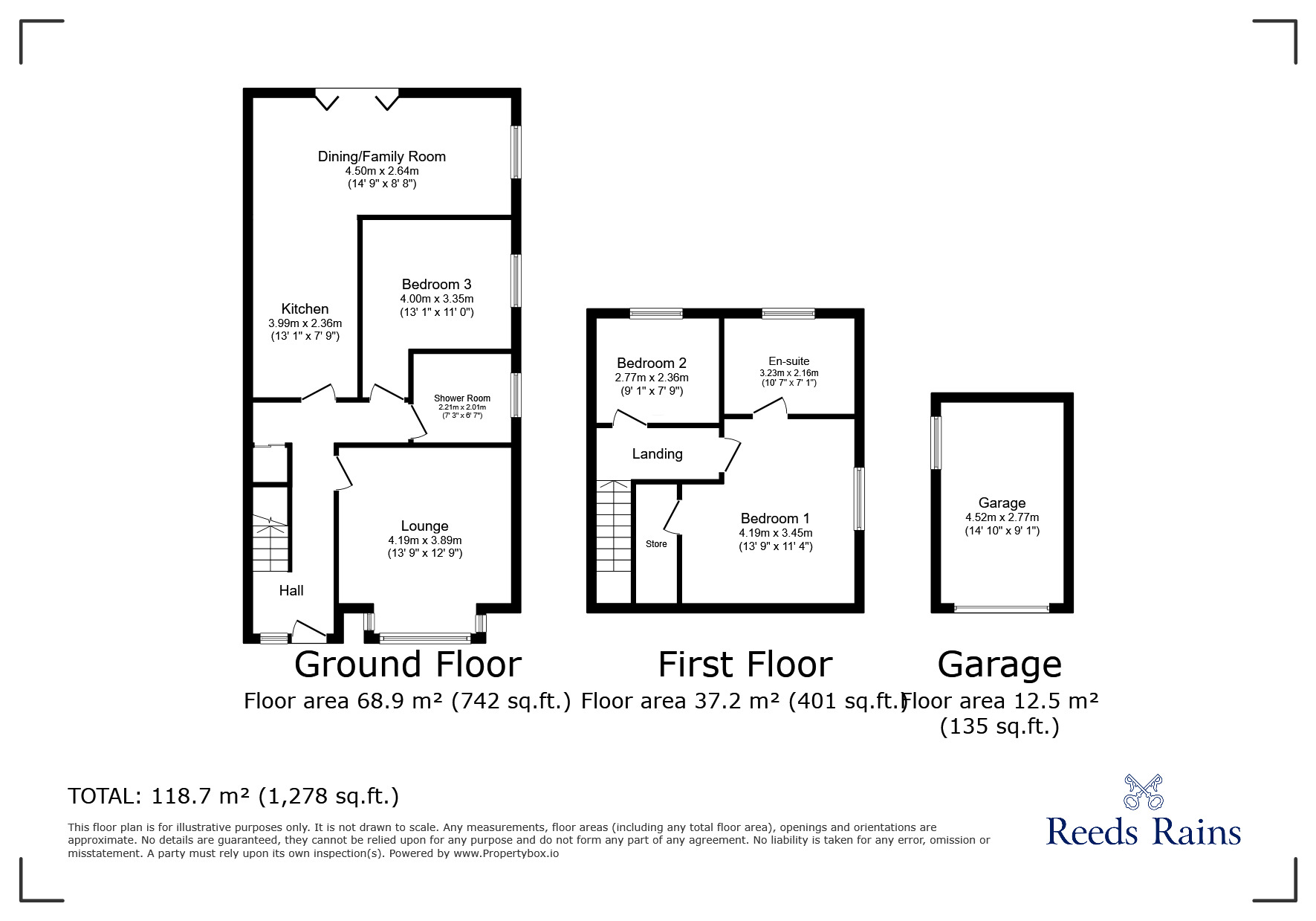 Floorplan of 3 bedroom Semi Detached House for sale, Leicester Avenue, Garstang, Lancashire, PR3