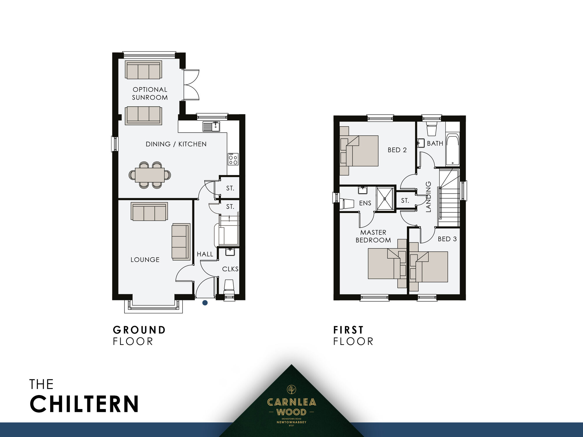 Floorplan of 3 bedroom Detached House for sale, Carnlea Wood, Monkstown Road, Newtownabbey, BT37