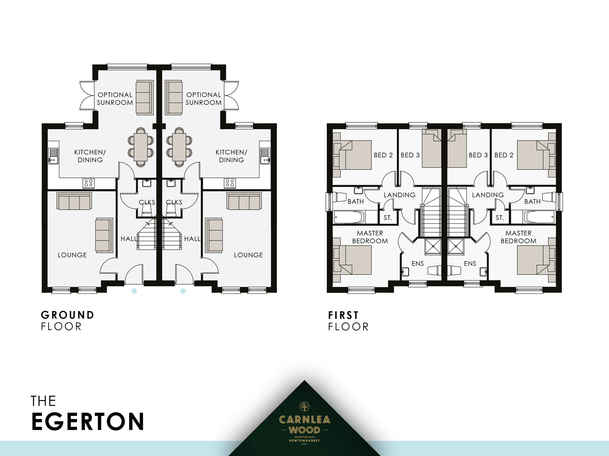 Floorplan of 3 bedroom Semi Detached House for sale, Carnlea Wood, Monkstown Road, Newtownabbey, BT37