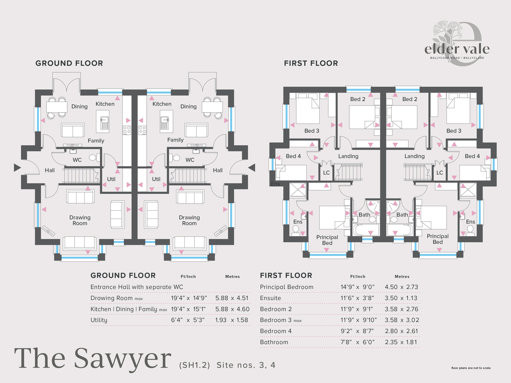 Floorplan of 4 bedroom Semi Detached House for sale, Elder Vale, Ballycorr Road, Ballyclare, BT39