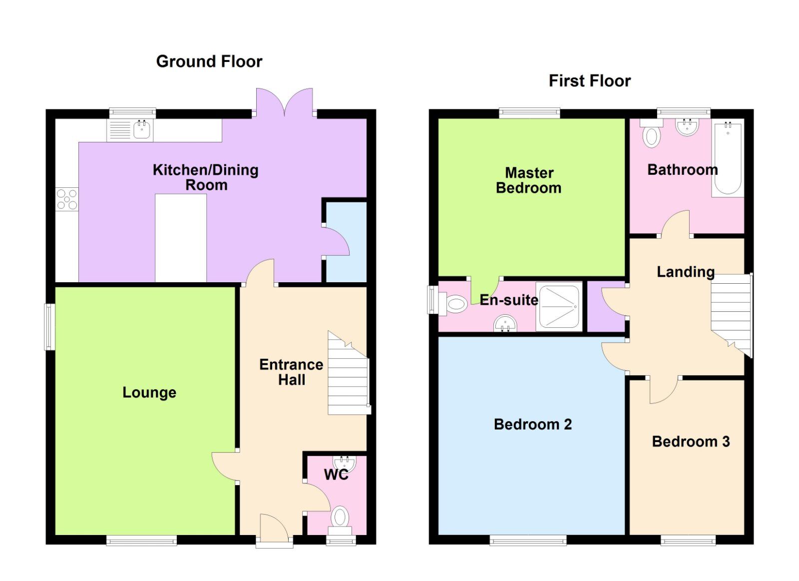 Floorplan of 3 bedroom Semi Detached House for sale, Oak Mews, Lisburn, County Antrim, BT28