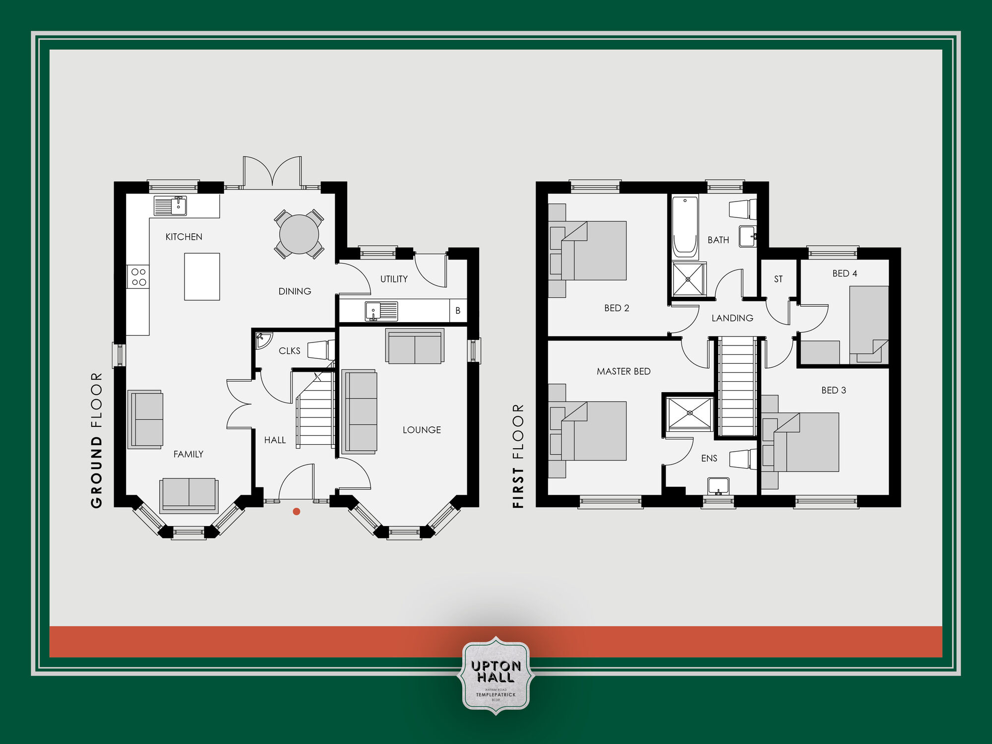 Floorplan of 4 bedroom Detached House for sale, Upton Hall, Antrim Road, Templepatrick