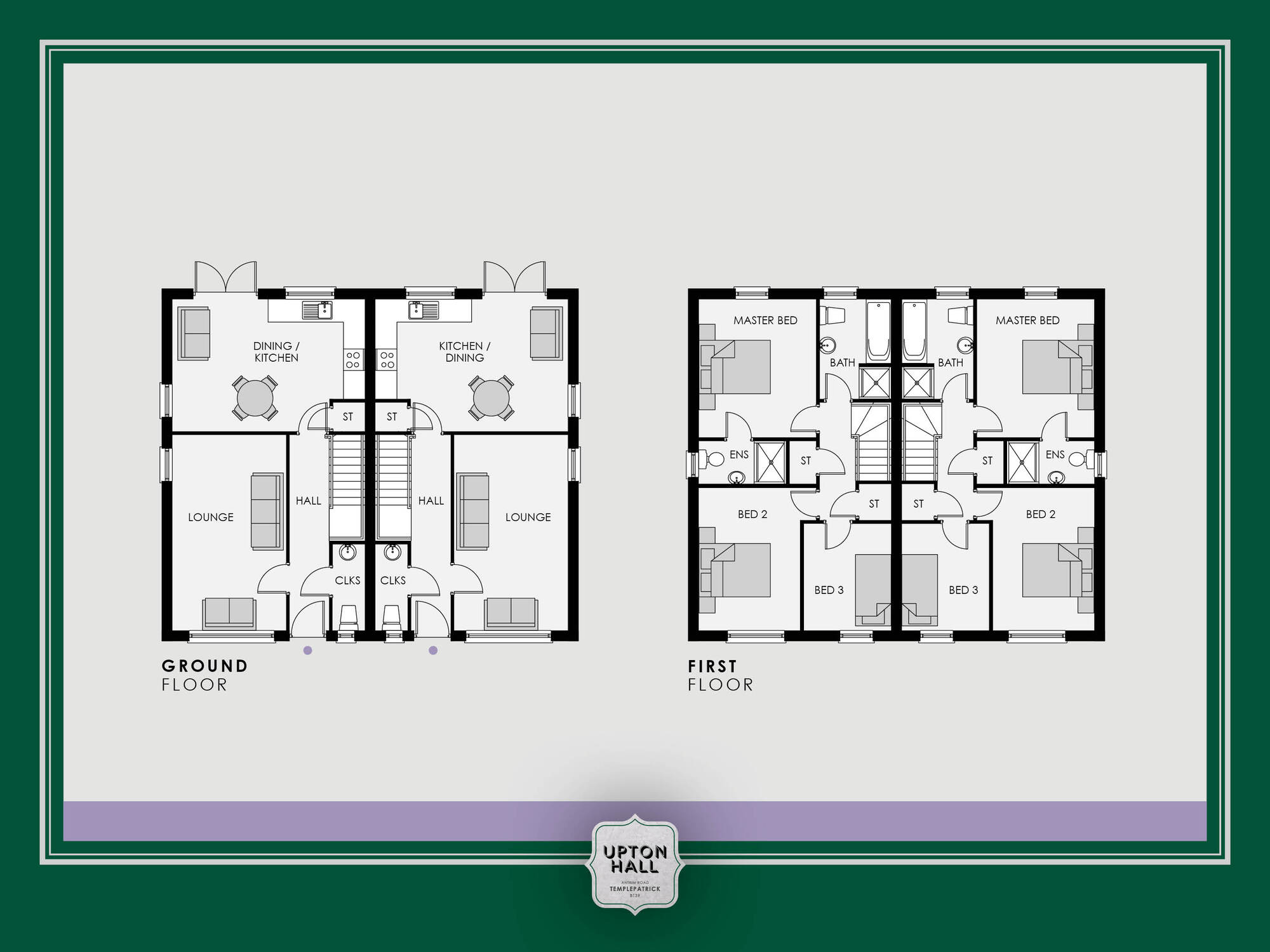 Floorplan of 3 bedroom Semi Detached House for sale, Upton Hall, Antrim Road, Templepatrick