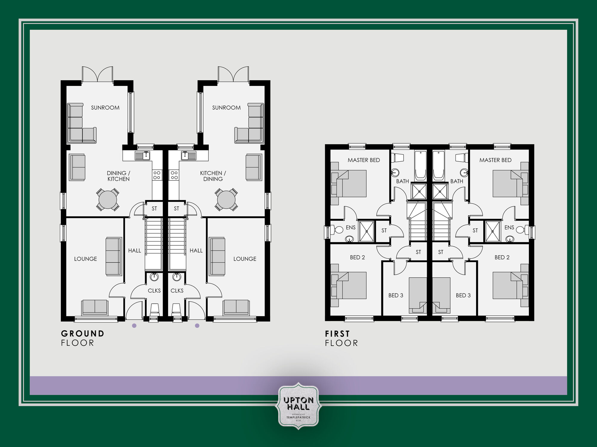 Floorplan of 3 bedroom Semi Detached House for sale, Upton Hall, Antrim Road, Templepatrick