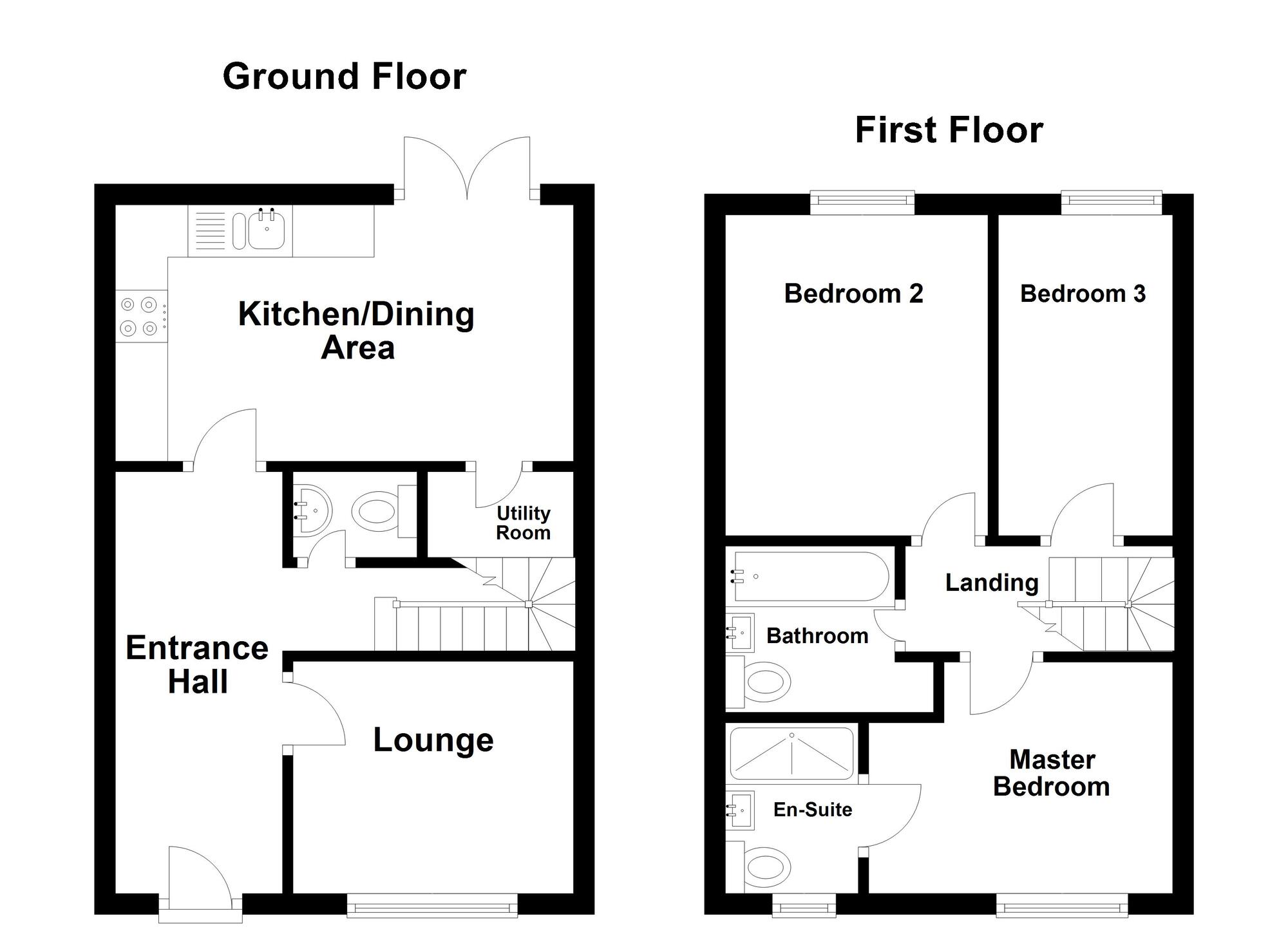 Floorplan of 3 bedroom Semi Detached House for sale, The Highways, Larne, County Antrim, BT40