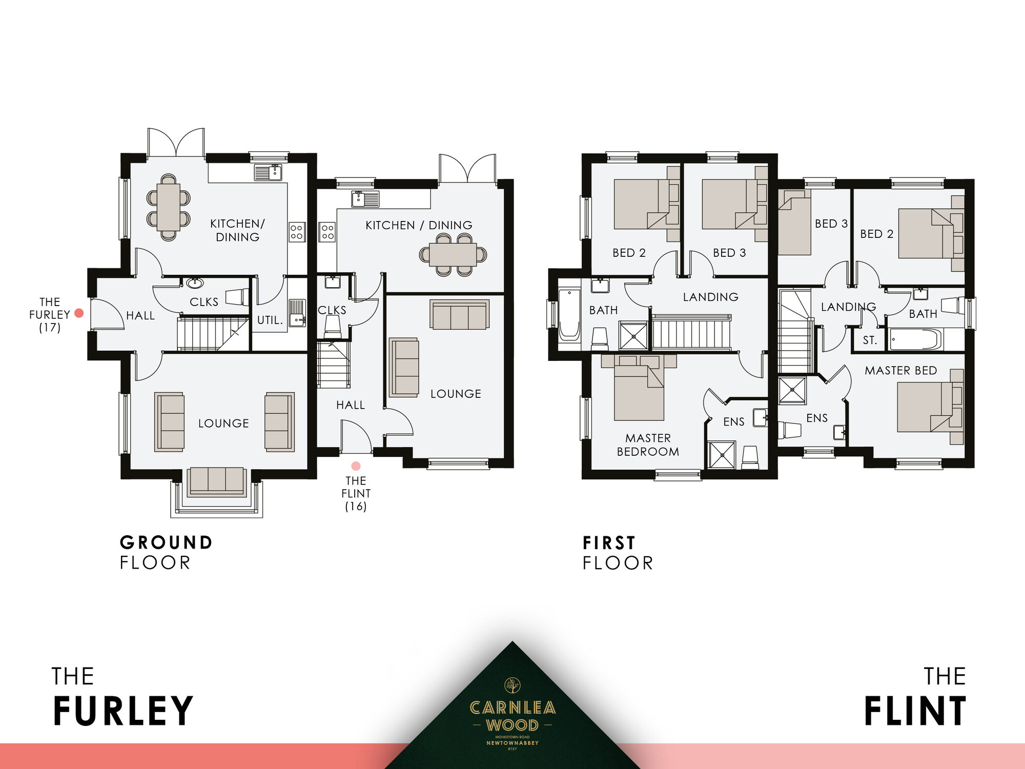 Floorplan of 3 bedroom Semi Detached House for sale, Carnlea Wood, County Antrim, BT37