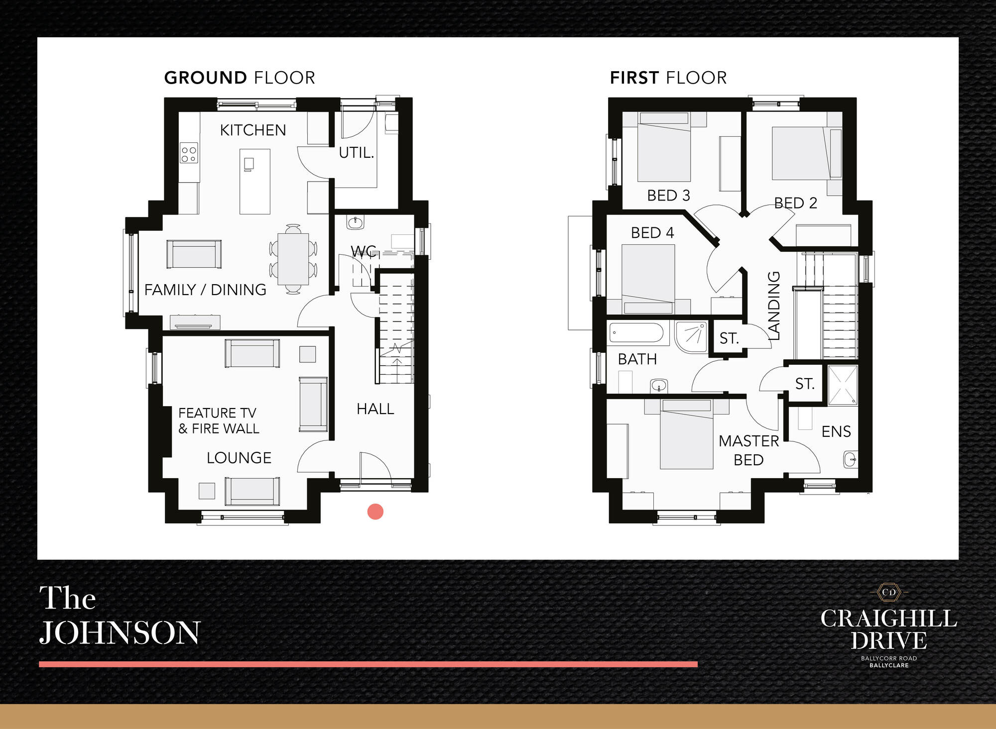 Floorplan of 4 bedroom Detached House for sale, Craighill Drive, Ballyclare, County Antrim, BT39