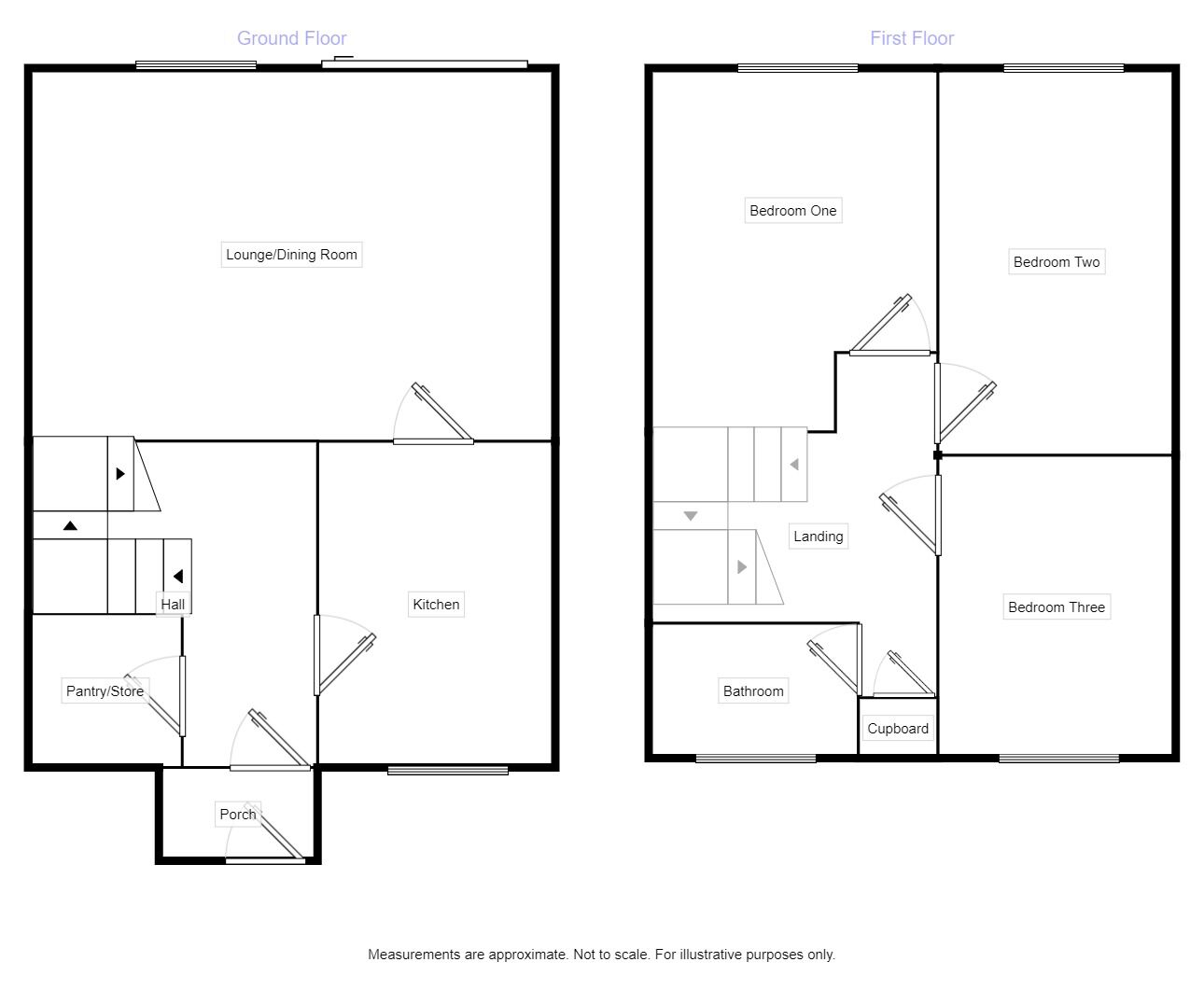 Floorplan of 3 bedroom Mid Terrace House to rent, Wardlow Walk, Glossop, Derbyshire, SK13