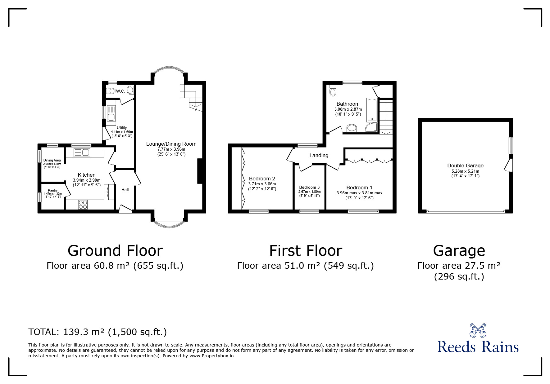 Floorplan of 3 bedroom Semi Detached House for sale, Mottram Moor, Hollingworth, Greater Manchester, SK14