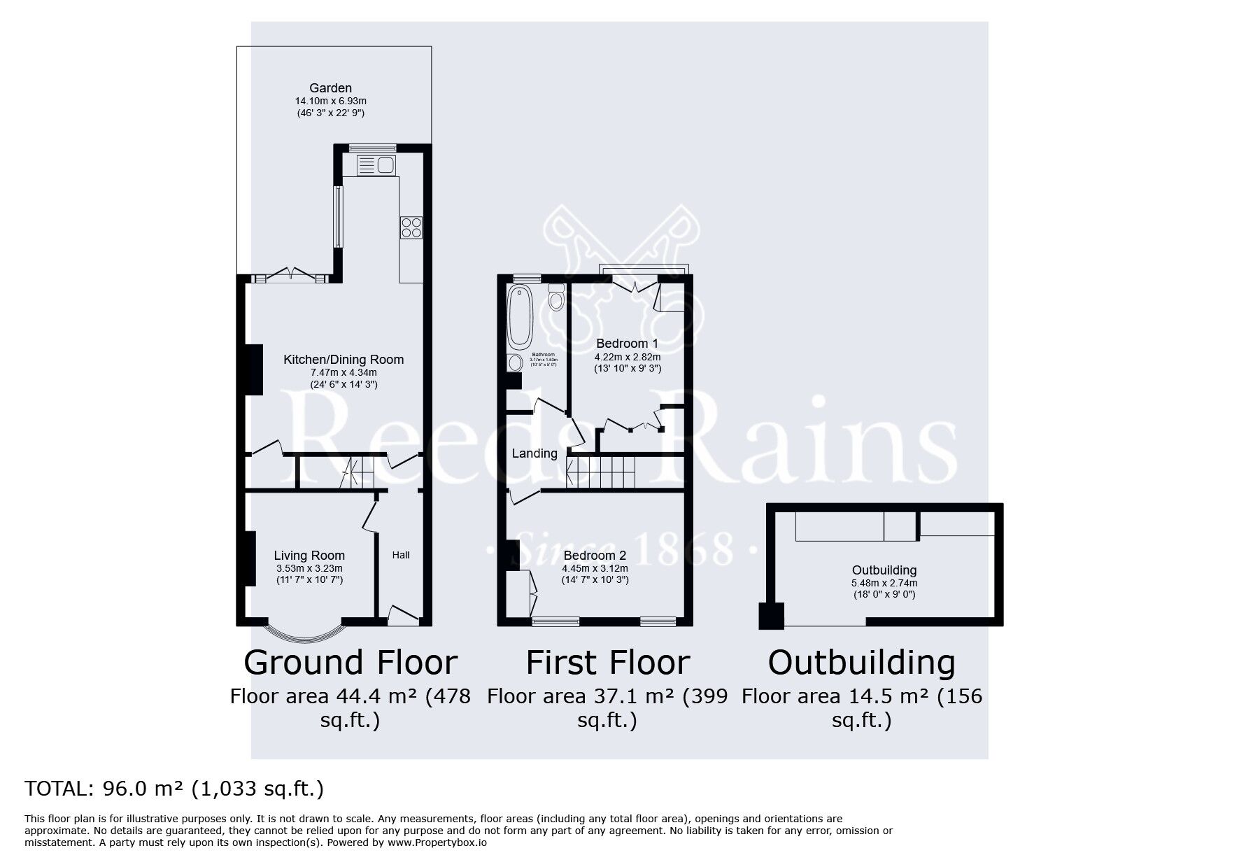 Floorplan of 2 bedroom End Terrace House for sale, Hyde Road, Mottram, Greater Manchester, SK14