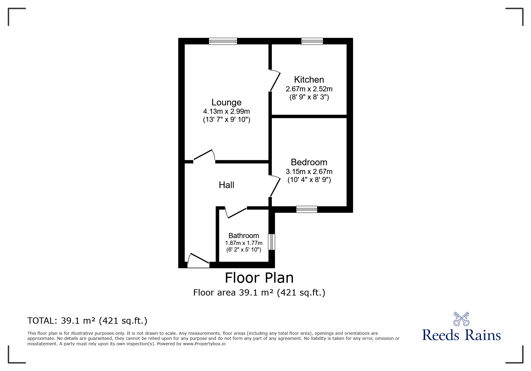 Floorplan of 1 bedroom  Flat for sale, High Street West, Glossop, Derbyshire, SK13