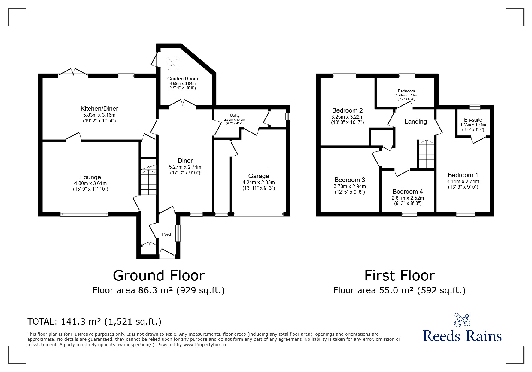 Floorplan of 4 bedroom Semi Detached House for sale, Beechfield Road, Hadfield, Derbyshire, SK13