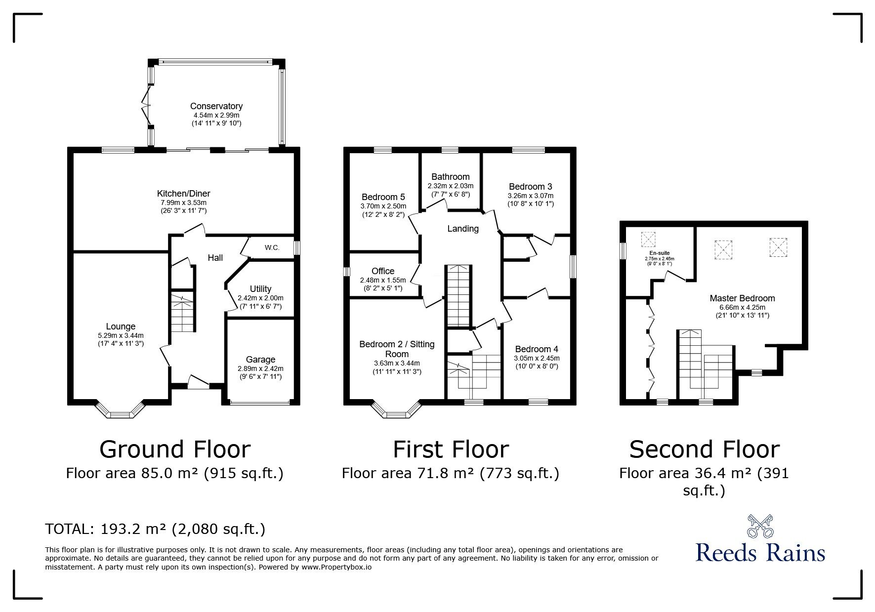 Floorplan of 5 bedroom Detached House for sale, Scotty Brook Crescent, Glossop, Derbyshire, SK13