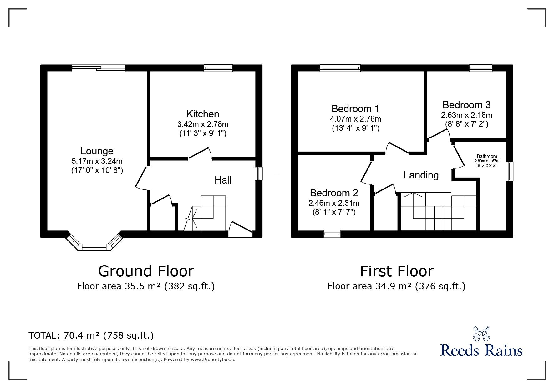 Floorplan of 3 bedroom Semi Detached House to rent, Kershaw Street, Glossop, Derbyshire, SK13