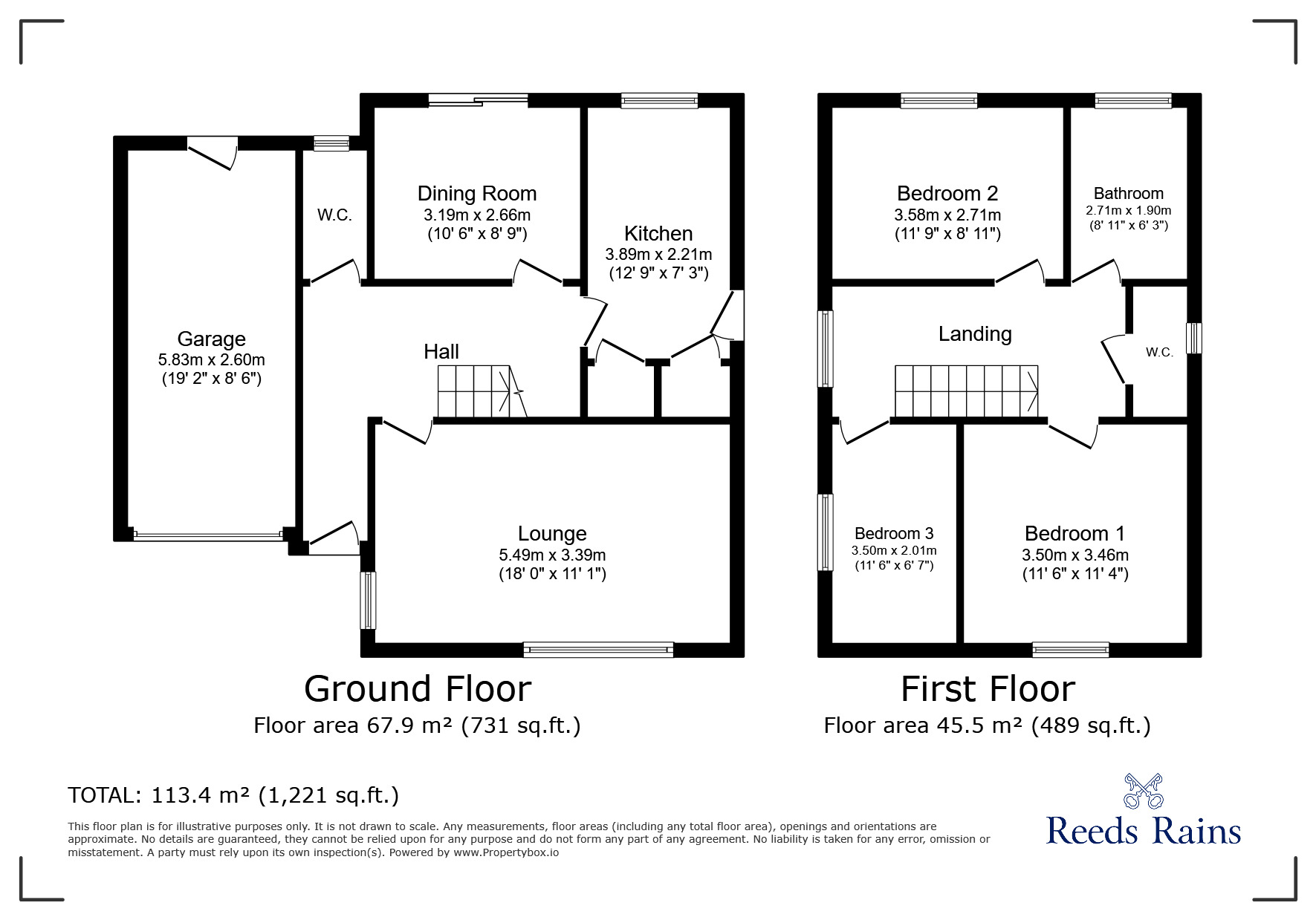 Floorplan of 3 bedroom Detached House for sale, Peaknaze Close, Glossop, Derbyshire, SK13