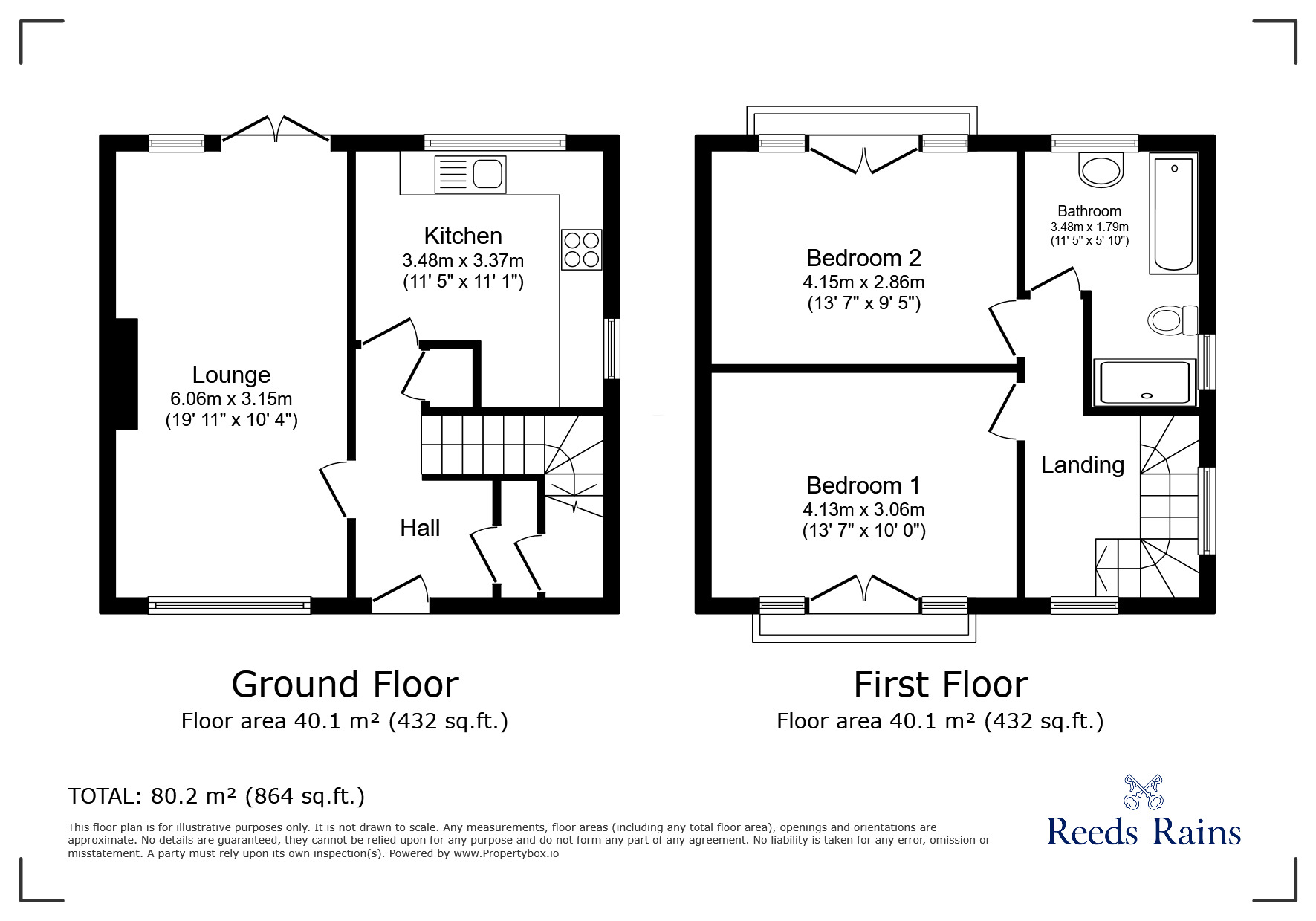 Floorplan of 2 bedroom End Terrace House for sale, Fields Crescent, Hollingworth, Greater Manchester, SK14